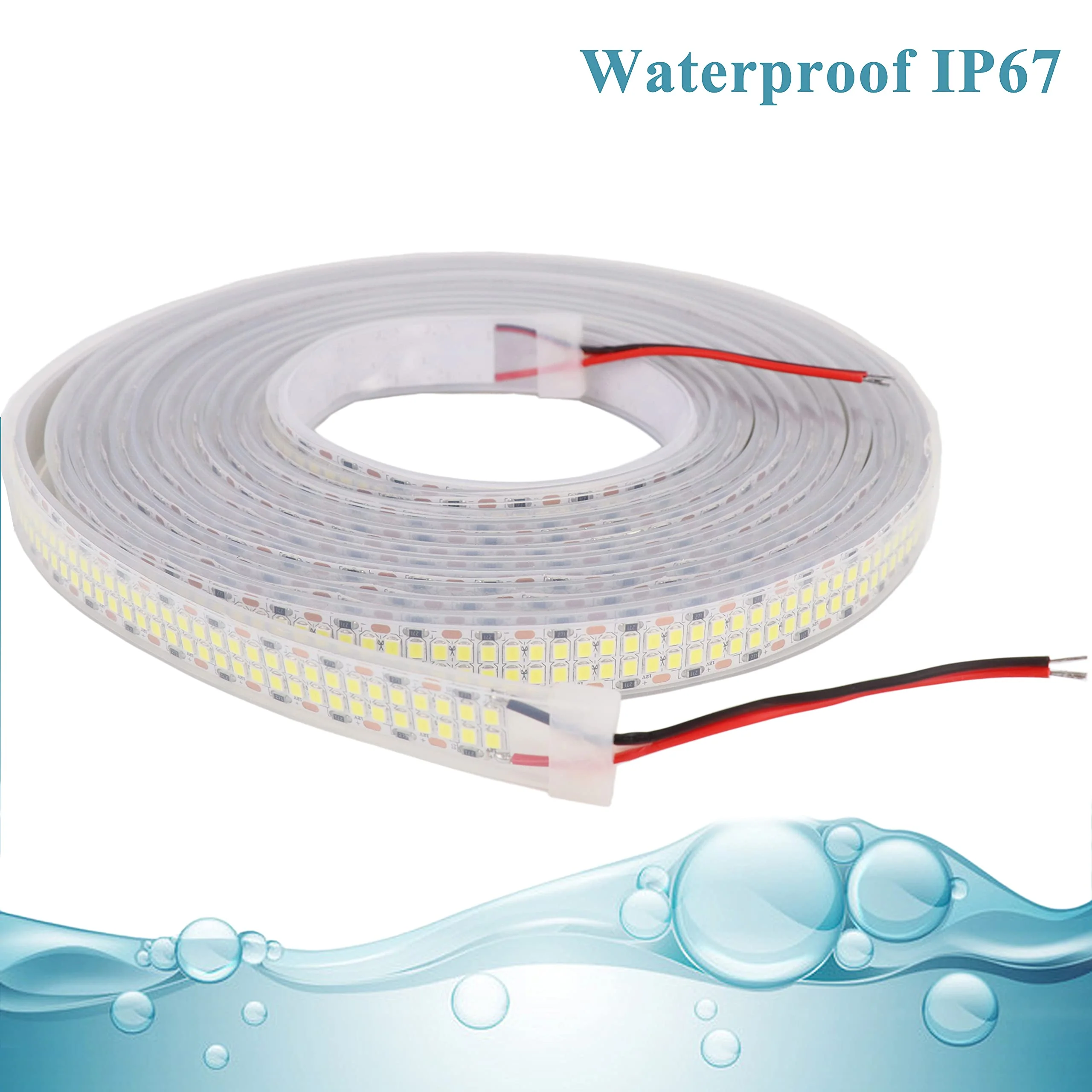 LEDENET LED Strip Lights Cold White 6500K 16.4ft Double Row 2835 SMD 2400LEDs DC 12V Daylight Bright LED Tape Light Flexible Dimmable Ribbon Lamp 5M Waterproof IP67 Outdoor Lighting Decor - Image 6