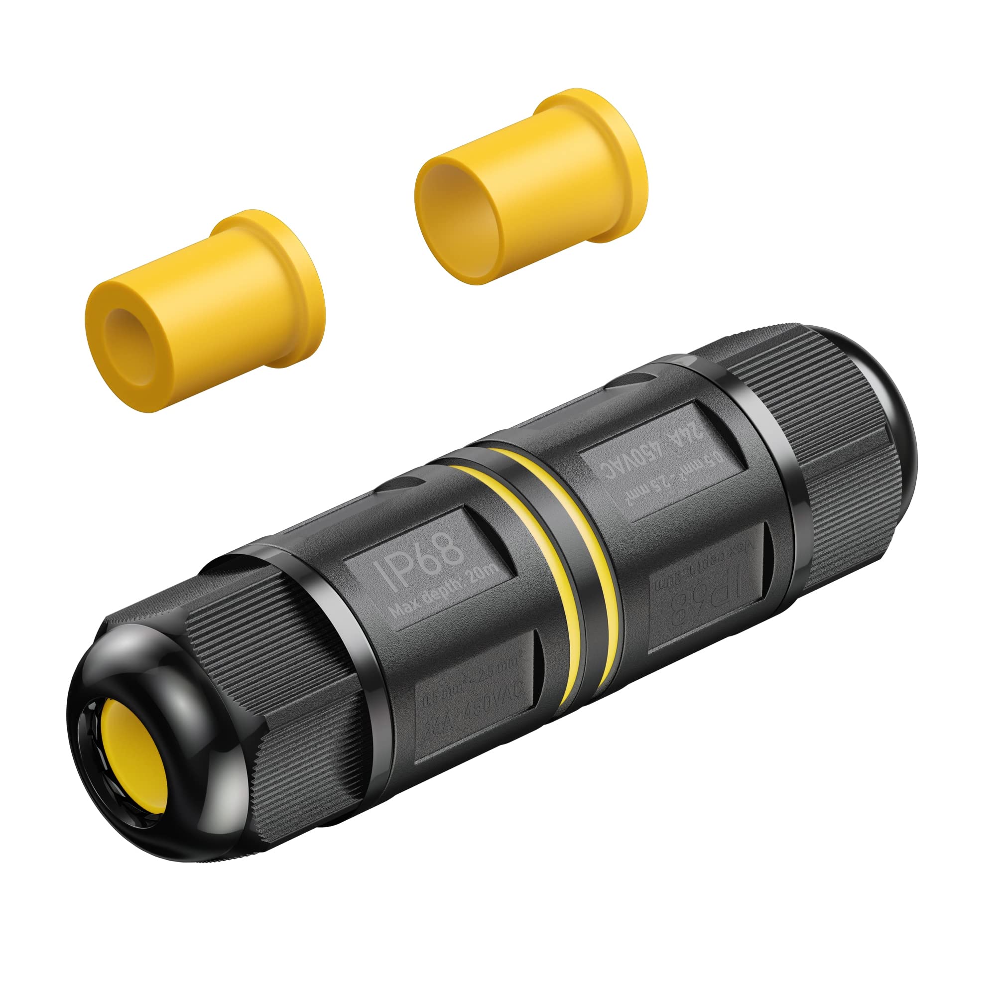 ledscom.de Pack of 2 Cable Connectors for Outdoor Use, IP68, Sleeve for 5-12 mm Cable Diameter 2 Stück (1er Pack) - Image 2