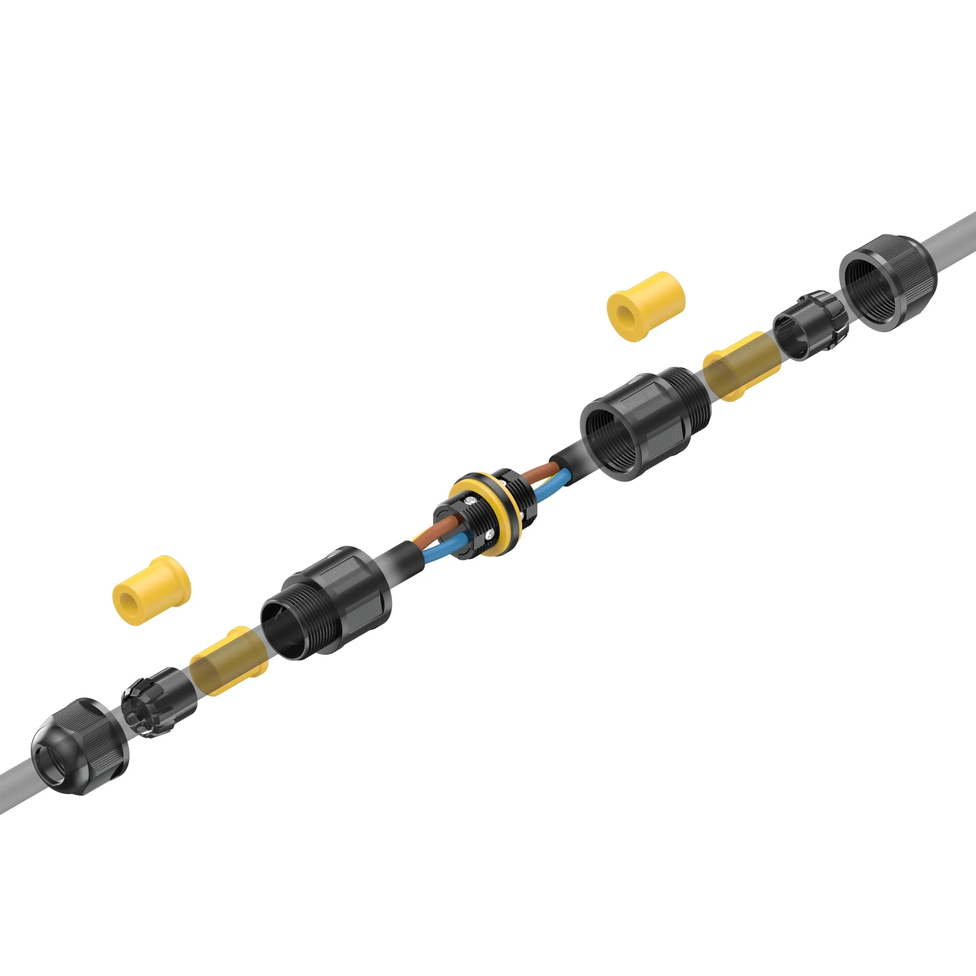 ledscom.de Pack of 2 Cable Connectors for Outdoor Use, IP68, Sleeve for 5-12 mm Cable Diameter 2 Stück (1er Pack) - Image 4