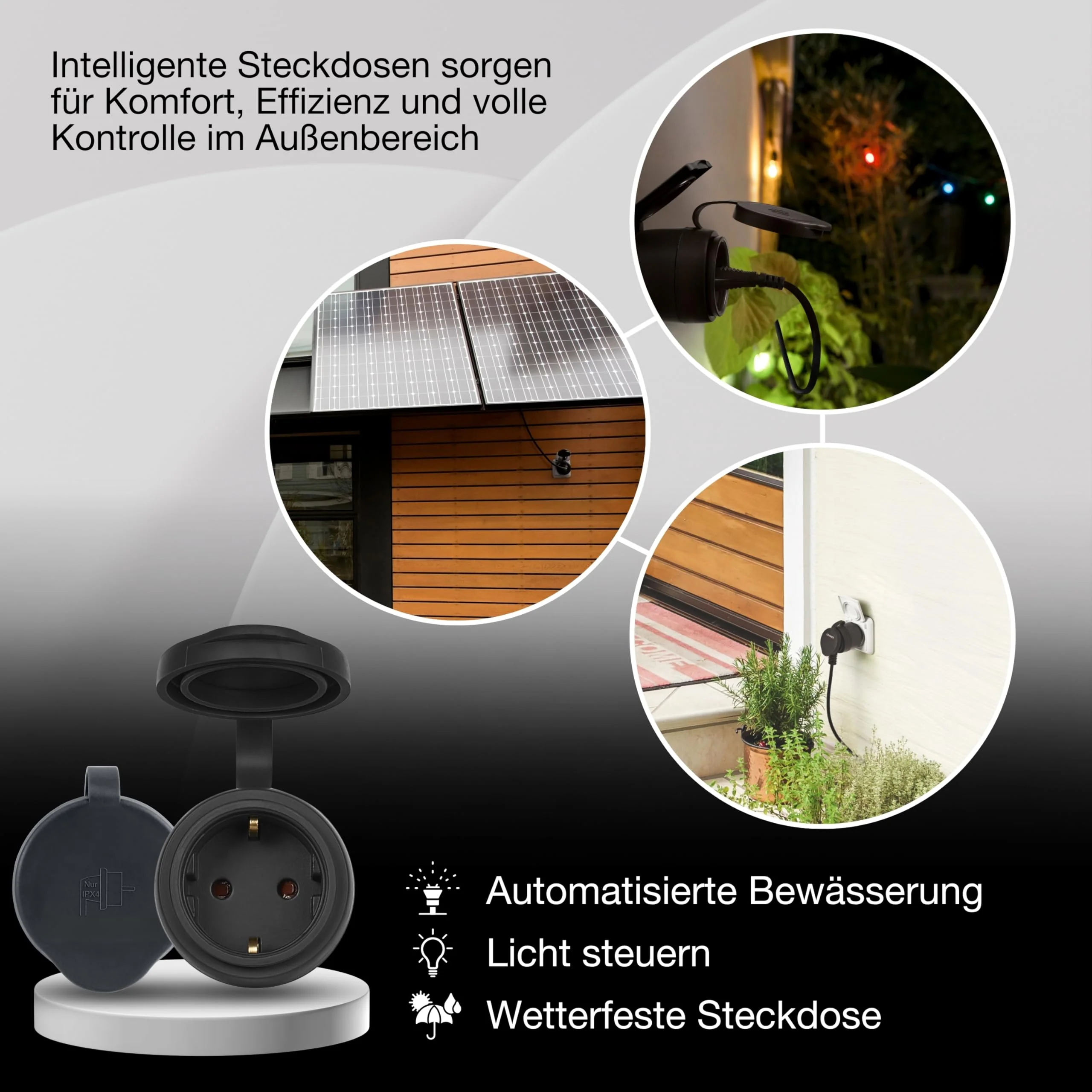 LEDVANCE SMART+ ZigBee Outdoor Plug, Compact Outdoor Socket with Energy Consumption Control, Makes Conventional Devices Smart, Controllable via Alexa, Google Home and Other Zigbee Gateways, Pack of 1 black 1er-Pack For outdoor use - Image 5