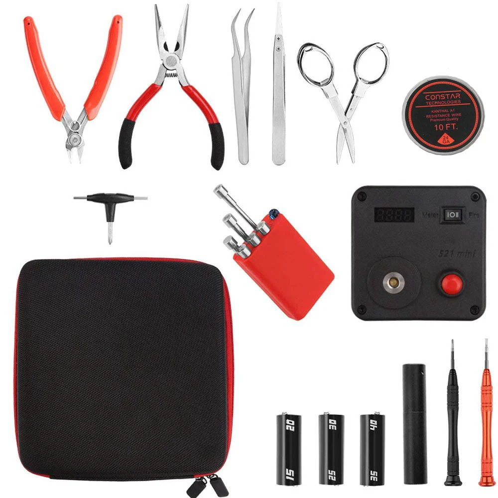 Leeko Coil DIY 5-in-1 Tool Electronic Cigarette Kit Mini Coil Multi Tool Changing Accessory Set (Black) Kit V3 - Image 3