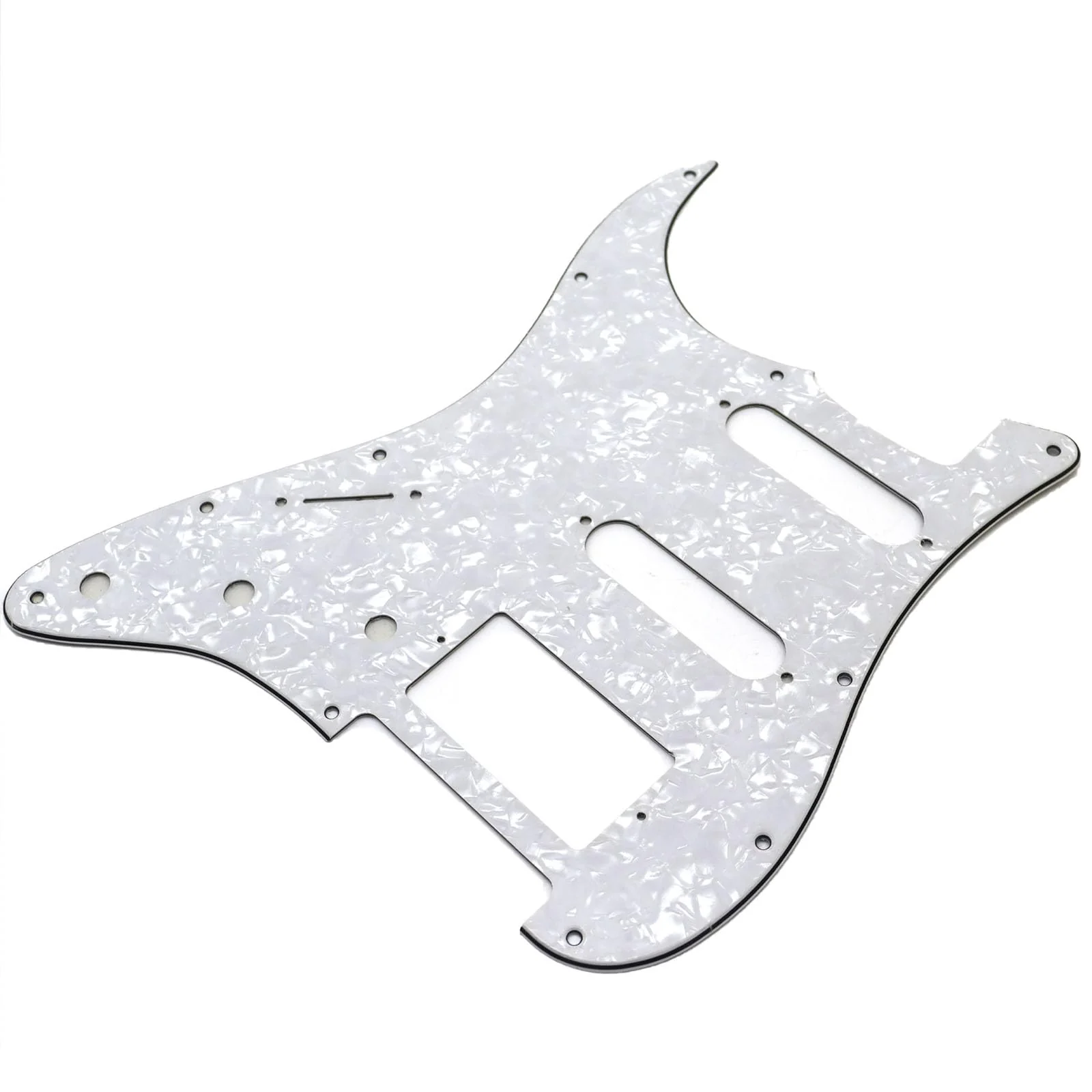 Left Handed White Pearl 3 Ply 11 Hole Strat Electric Guitar Pickguard HSS Pick Guard for Fender USA/Mexico Stratocaster/Strat Style Guitar Parts, with Pickguard Screws - Image 2