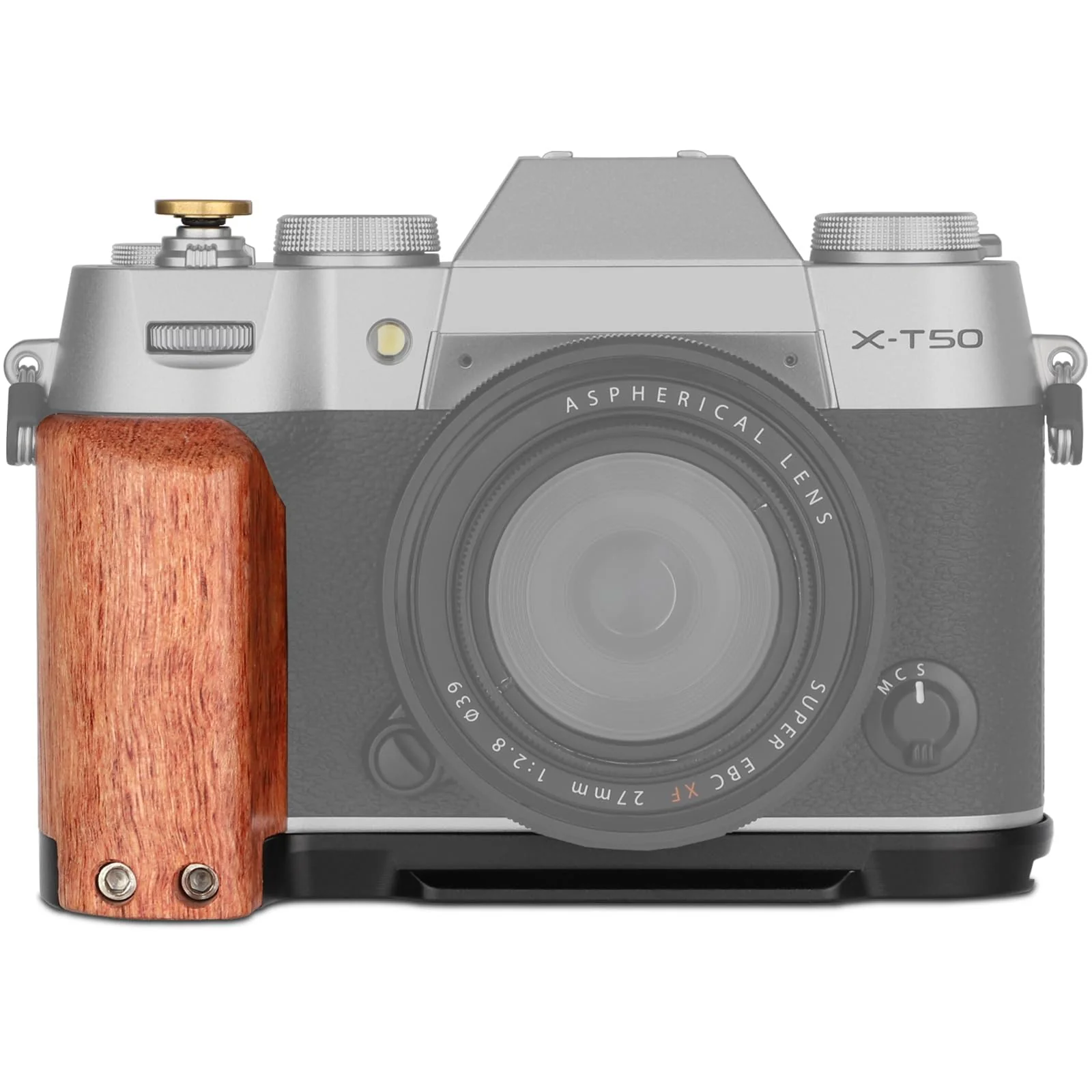 LEFTFOTO X-T50 Retro Handgrip L-Shape Bracket Handle with Wooden Grip for Fujifilm X-T50 Camera,with Built-in Bottom Arca Quick Release Plate, with Shutter Button,Black - Image 6