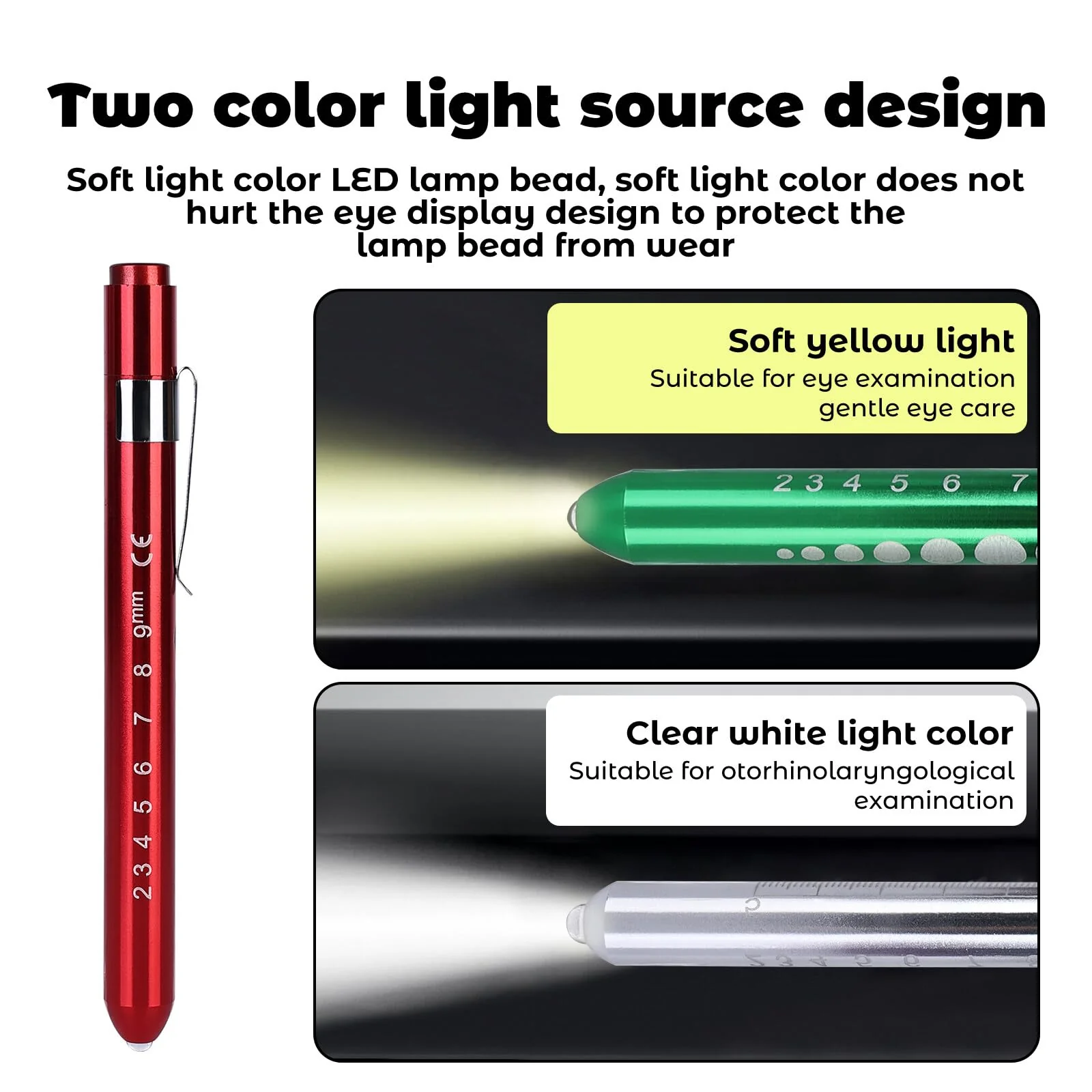 Leikurvo LED Pen Lamp for Doctors: Pack of 8 Aluminium Medical Penlight, Diagnostic Function, for Nurses and Emergency Services (Red, Purple, Green, Silver) - Image 4