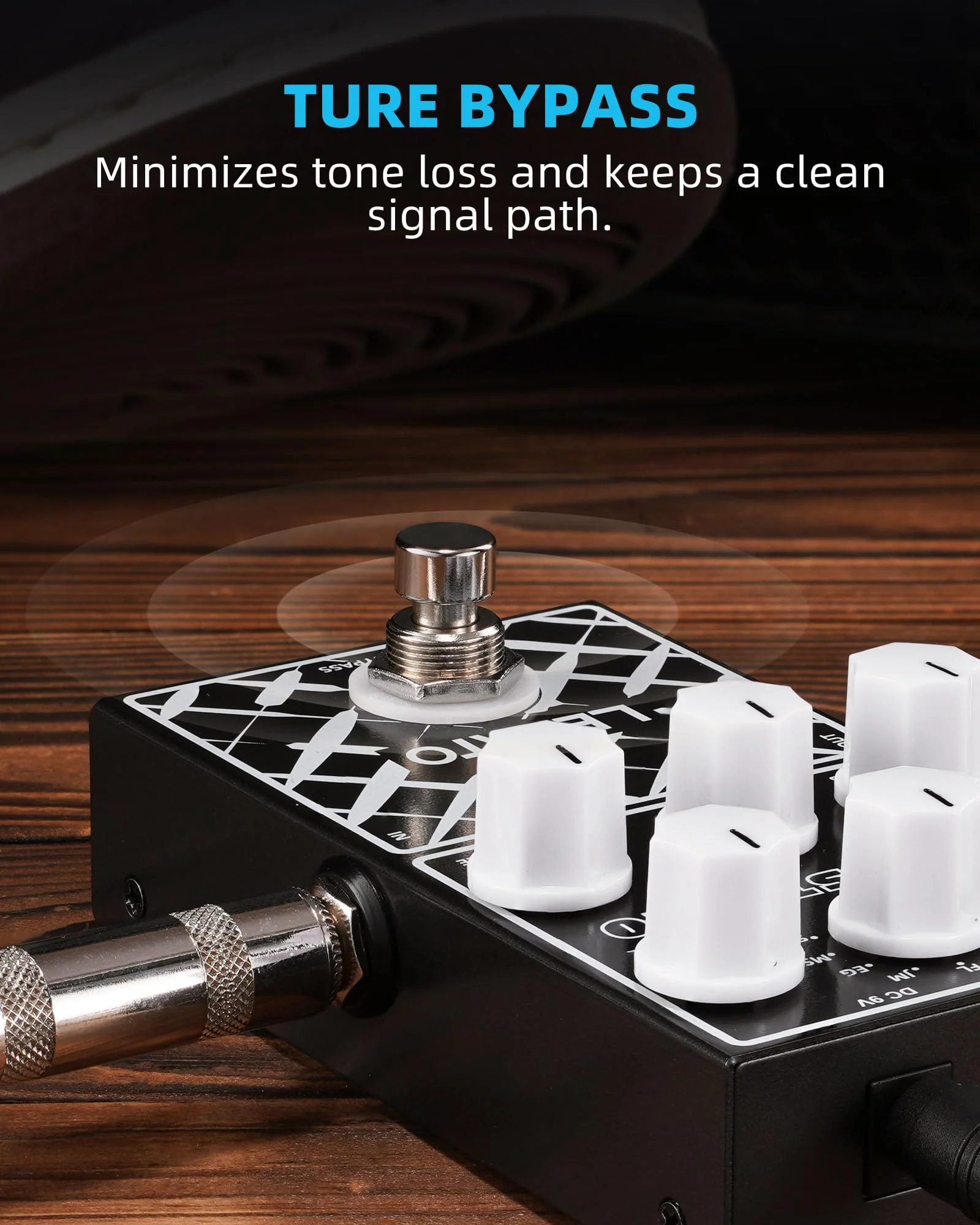 LEKATO Amp Simulator Guitar Effect Pedal with True Bypass Clean to Overdrive for Electric Guitar Bypass (EP-01) Black Amp Simulator - Image 4