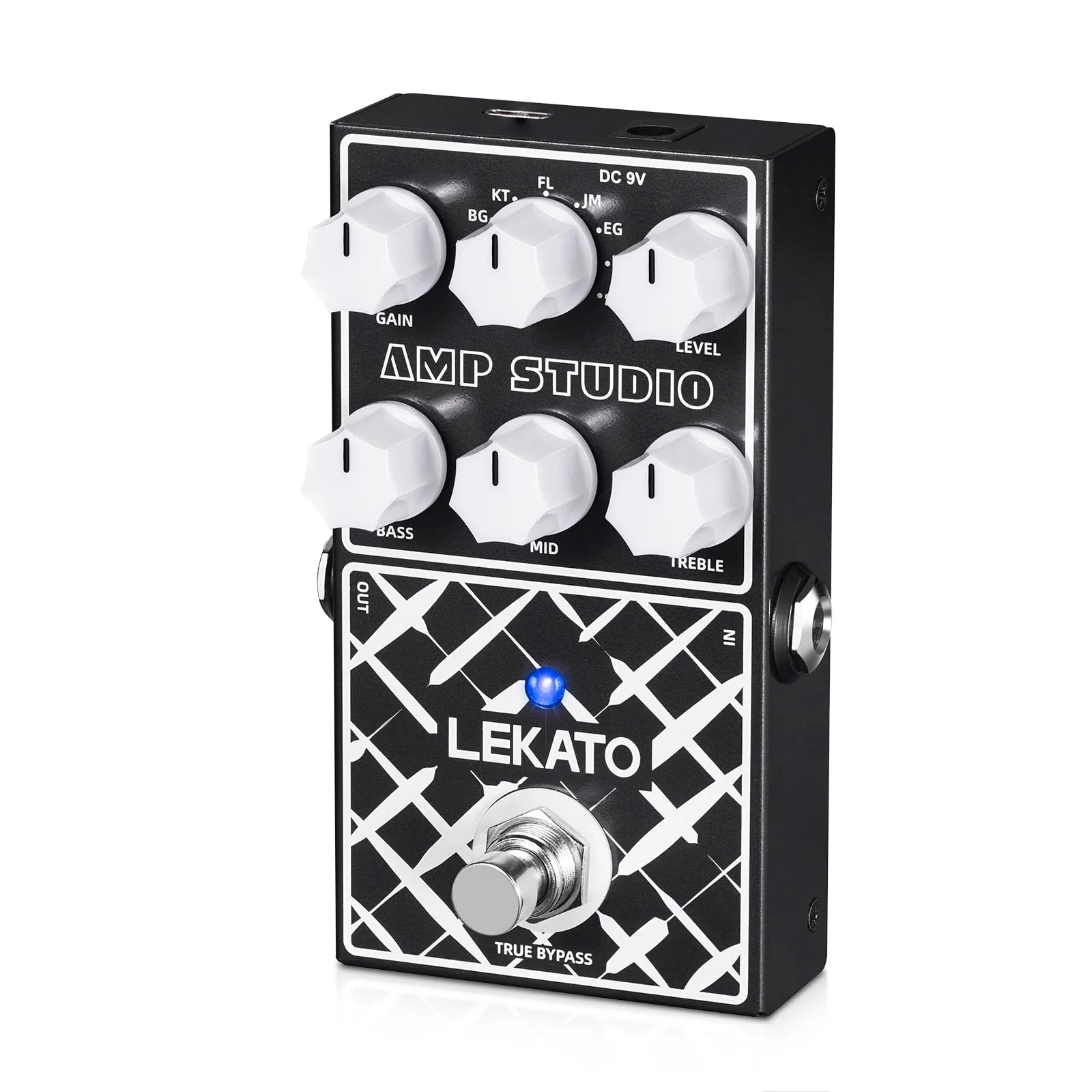 LEKATO Amp Simulator Guitar Effect Pedal with True Bypass Clean to Overdrive for Electric Guitar Bypass (EP-01) Black Amp Simulator - Image 9
