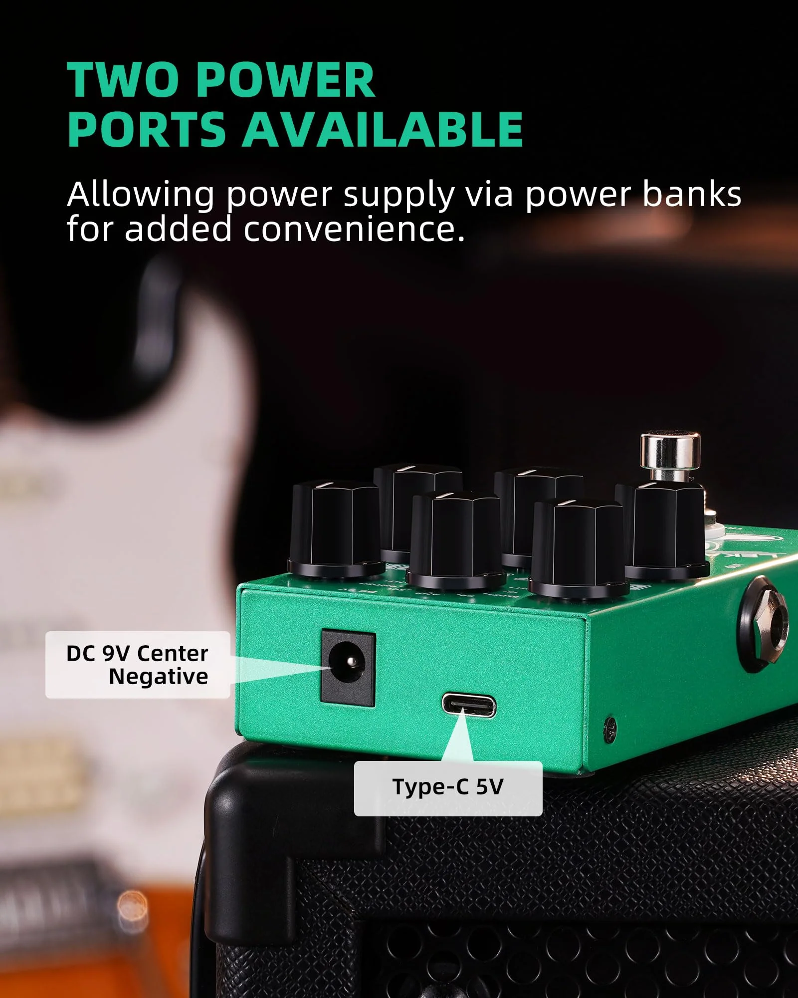 LEKATO Boost Distortion Overdrive Digital Guitar Effect Pedal with 9 Tones, 3-band EQ, True Bypass, Combo Clean Pedal for Electric Guitar Green Boost Distortion - Image 5