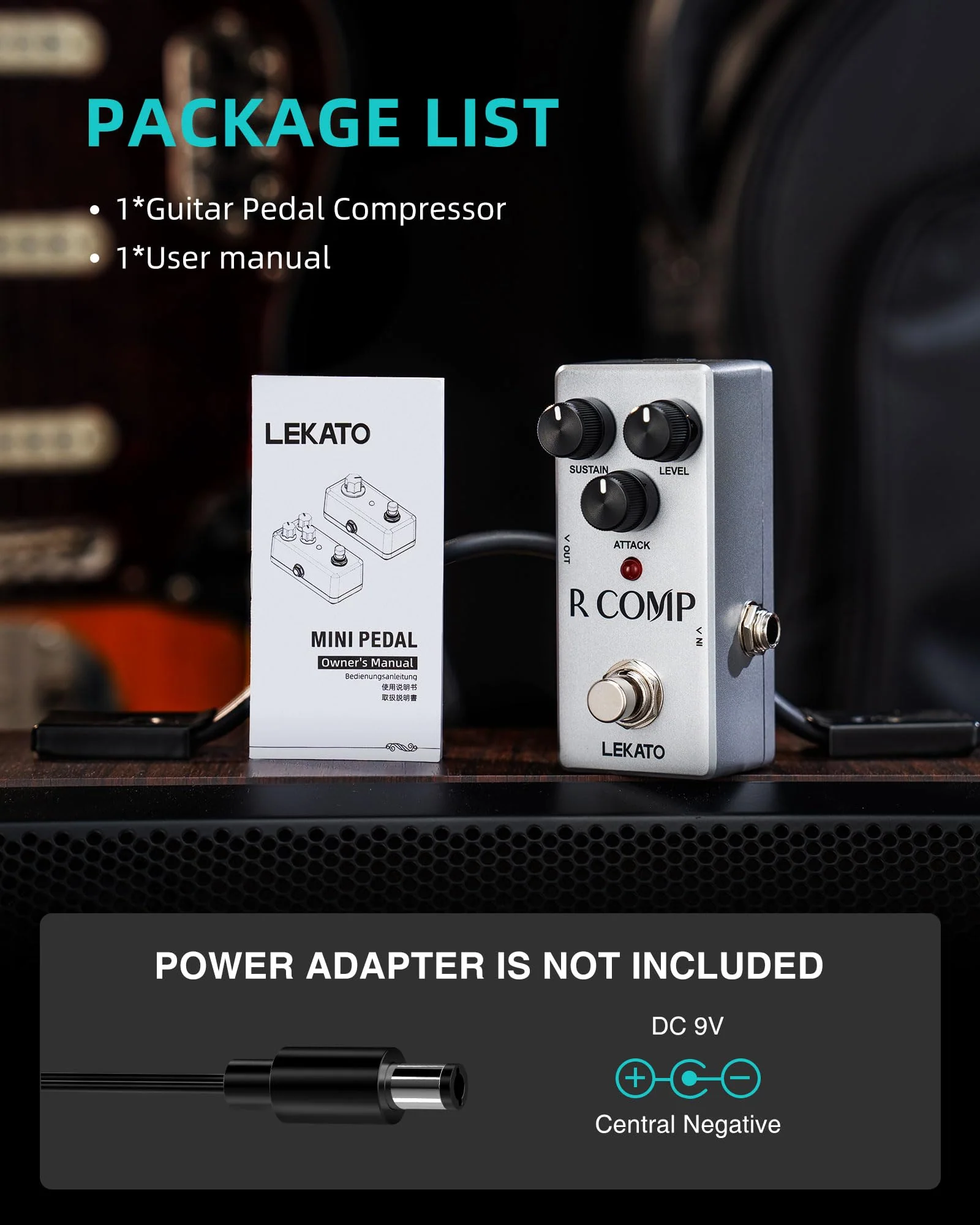 LEKATO Compressor Pedal, FET Compressor Effect Pedal, Mini Compressor Pedal Analog for Electric Guitar and Bass, True Bypass 9V - Image 6