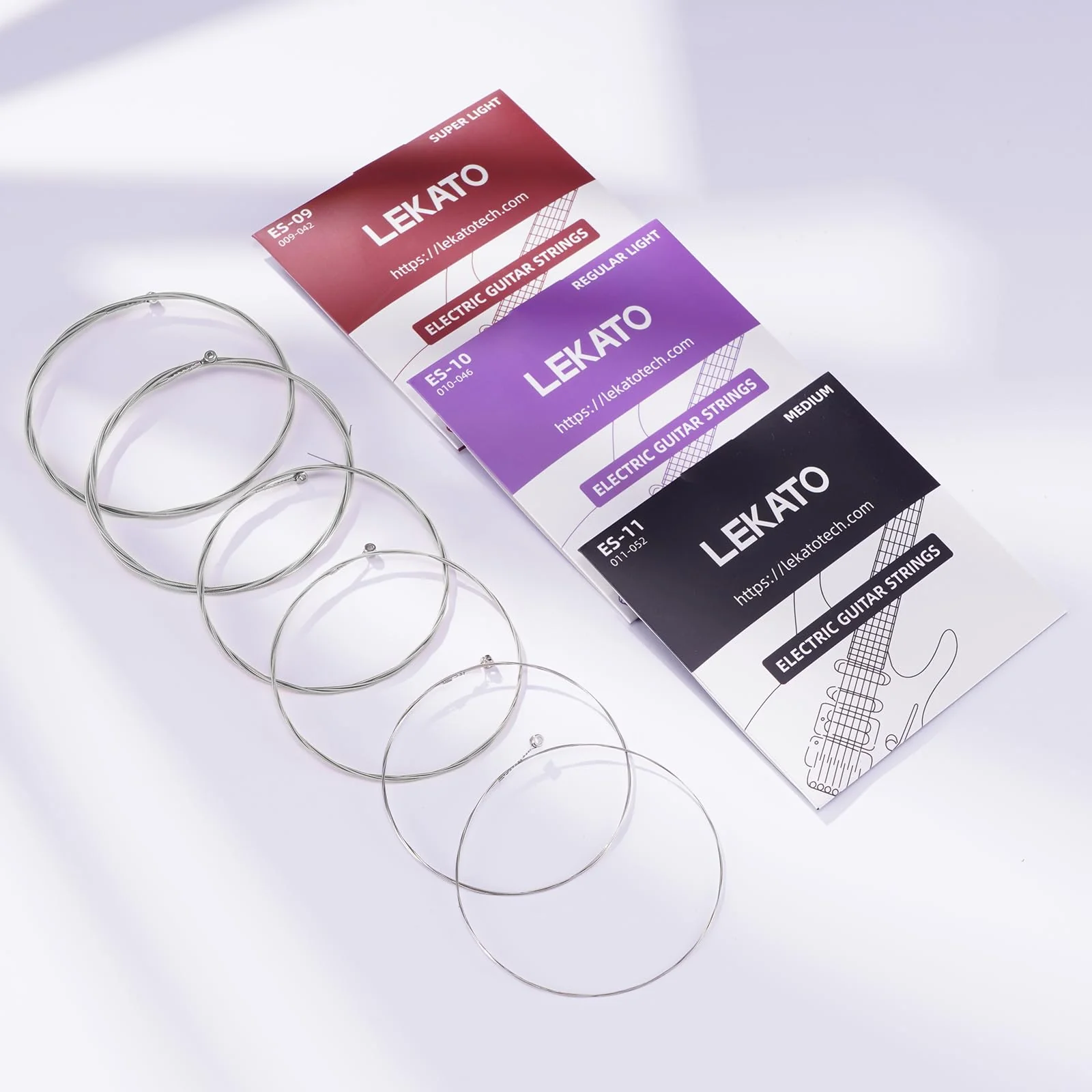 LEKATO Electric Guitar Strings Nickel Plated Steel Coated Electric Guitar Strings with Ball End 10 Set of 6 Hex Steel String(10-46) Electric Guirar(10-46) 10 Pack - Image 7