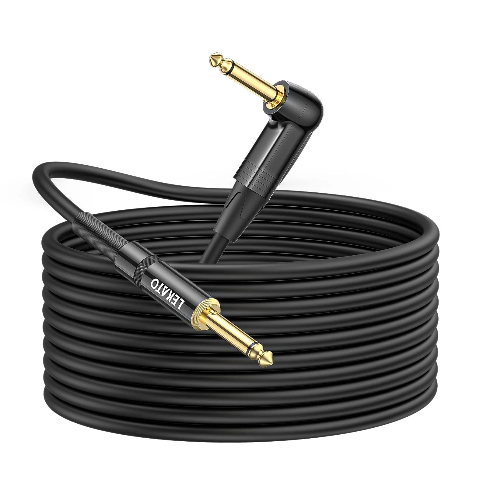 LEKATO Guitar Cable 10ft Exclusive Mute Plug, Electric Instrument Cable for Electric Guitar, Bass, Professional Electric Guitar AMP Cord with Dual Mute Plug Ends, 1/4" Right Angle to Straight Plug - Image 8