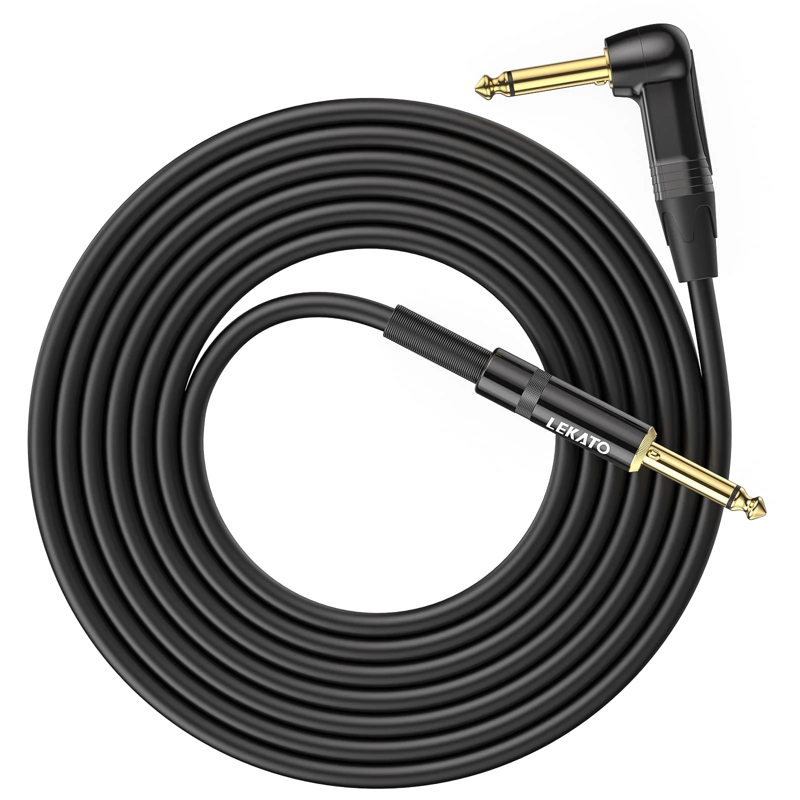 LEKATO Guitar Cable 10ft Exclusive Mute Plug, Electric Instrument Cable for Electric Guitar, Bass, Professional Electric Guitar AMP Cord with Dual Mute Plug Ends, 1/4" Right Angle to Straight Plug - Image 9