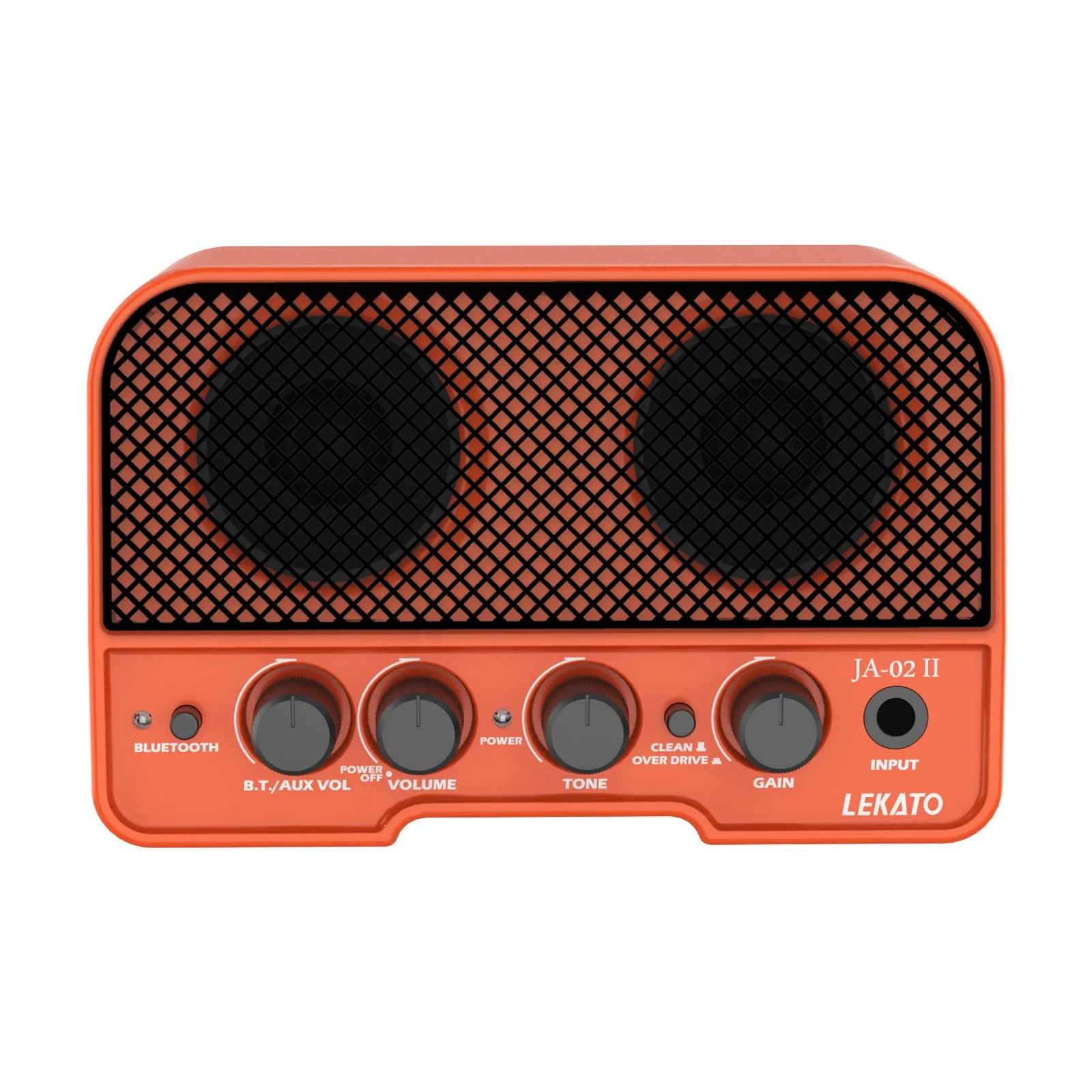 LEKATO Mini Guitar Amp, 5W Rechargeable Electric Amplifier, Clean&Overdrive Effects Bluetooth Guitar Amp Portable for Daily Practice,Orange Orange - Image 7