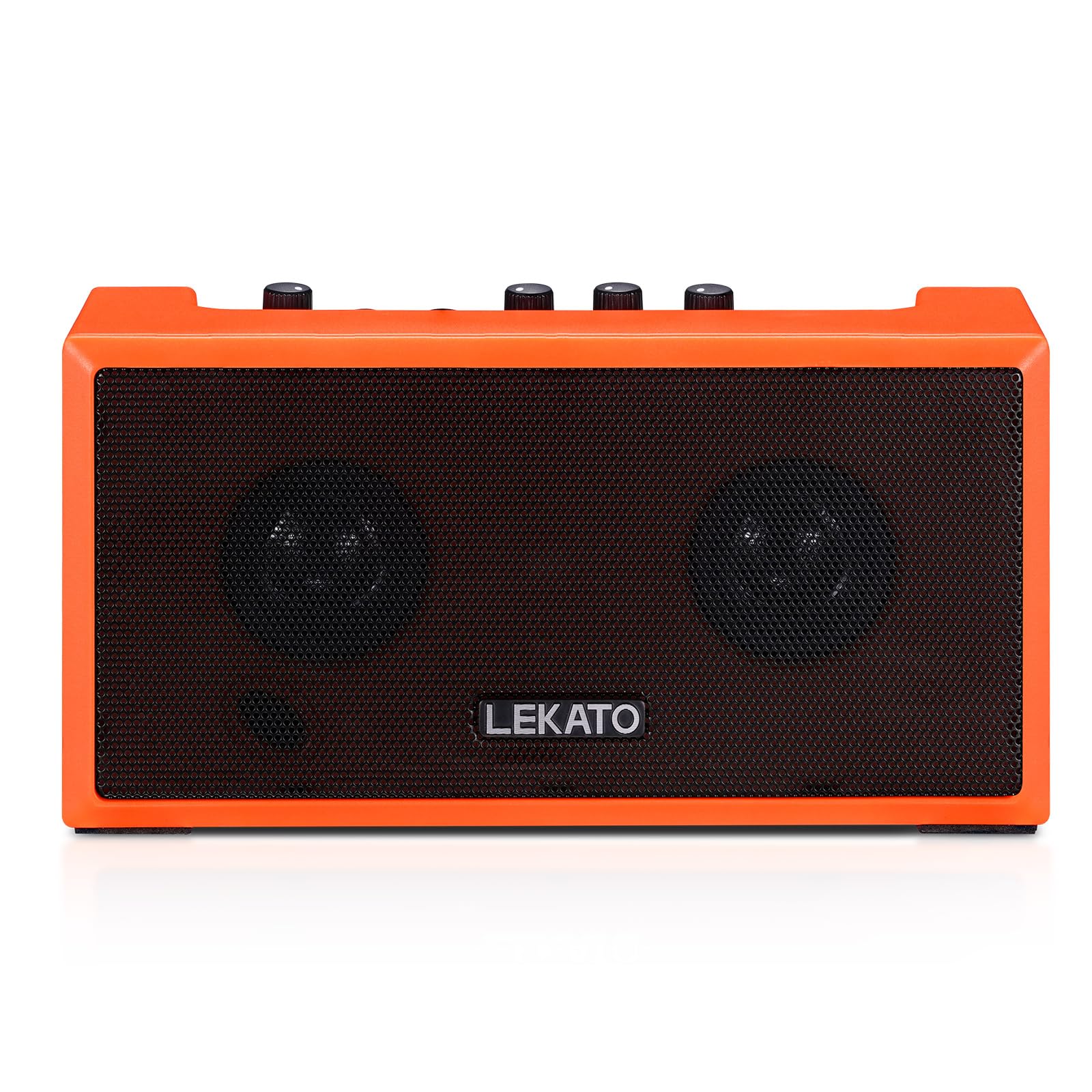 LEKATO Mini Guitar Amplifier with Clean Overdrive Effects 5W Rchargeable Electric Guitar Amp Small Bass Amplifier Bluetooth Bass Amplifier for Daily Practice,Orange Orange - Image 9