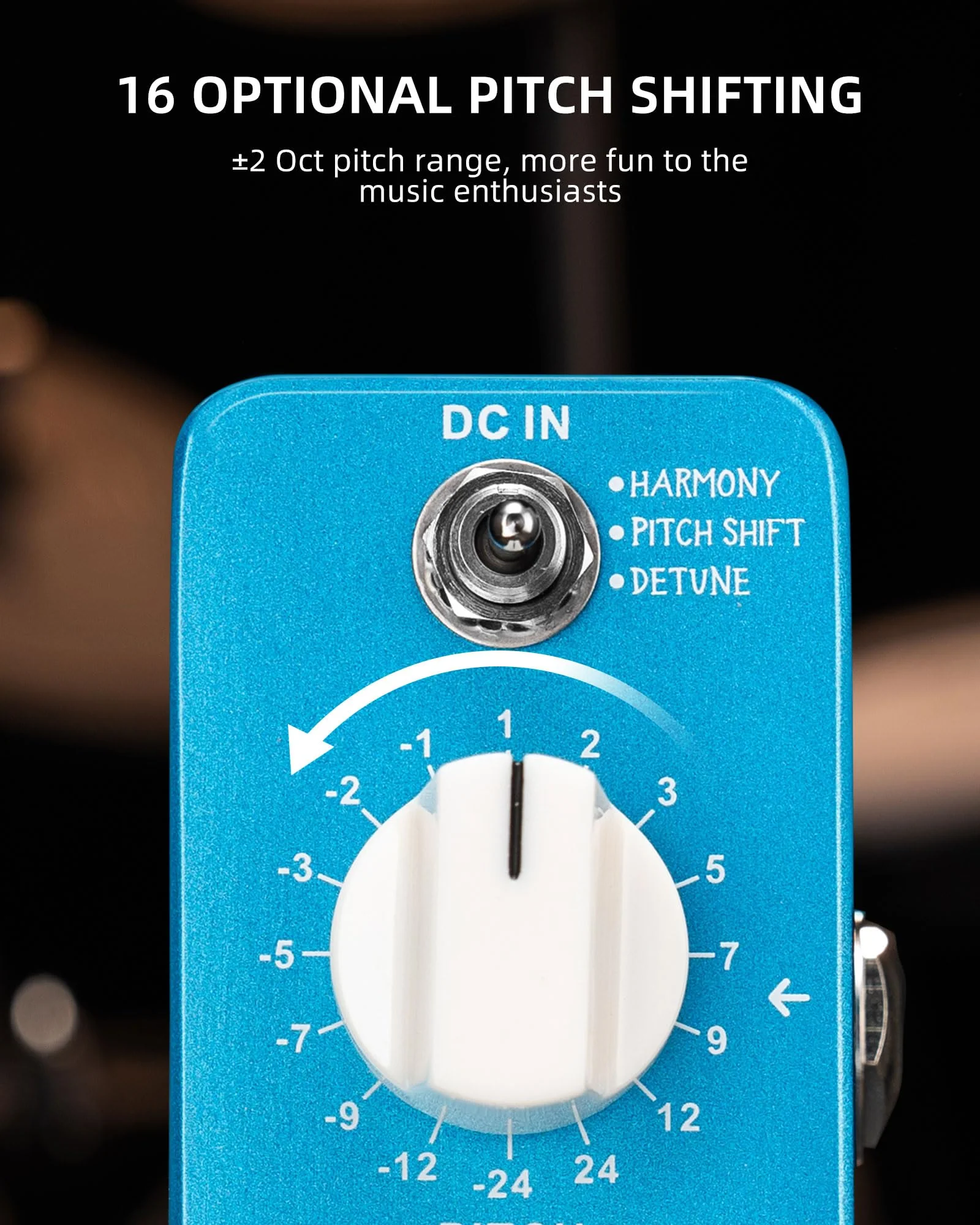 LEKATO Mini Pitch Shifter Pedal, Harmonizer Guitar Pedal Pitch Shift Box, Harmonizer Digital Octave Drop Pedals, True Bypass, Small Effects for Electric Guitar Bass Blue Pitch Box - Image 3