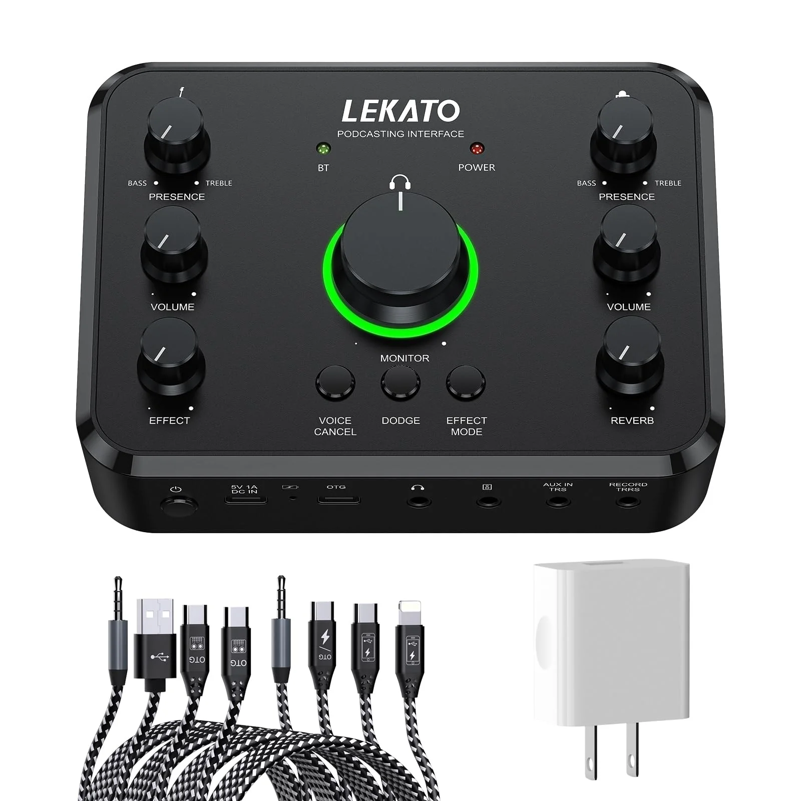 LEKATO Rechargeable Bluetooth Audio Interfaces, USB Audio Interface with XLR Mic, Hi-Z Line, 24bit/96kHz, 48V Phantom Power for Gaming Vocal Streaming Podcast Recording - Image 9