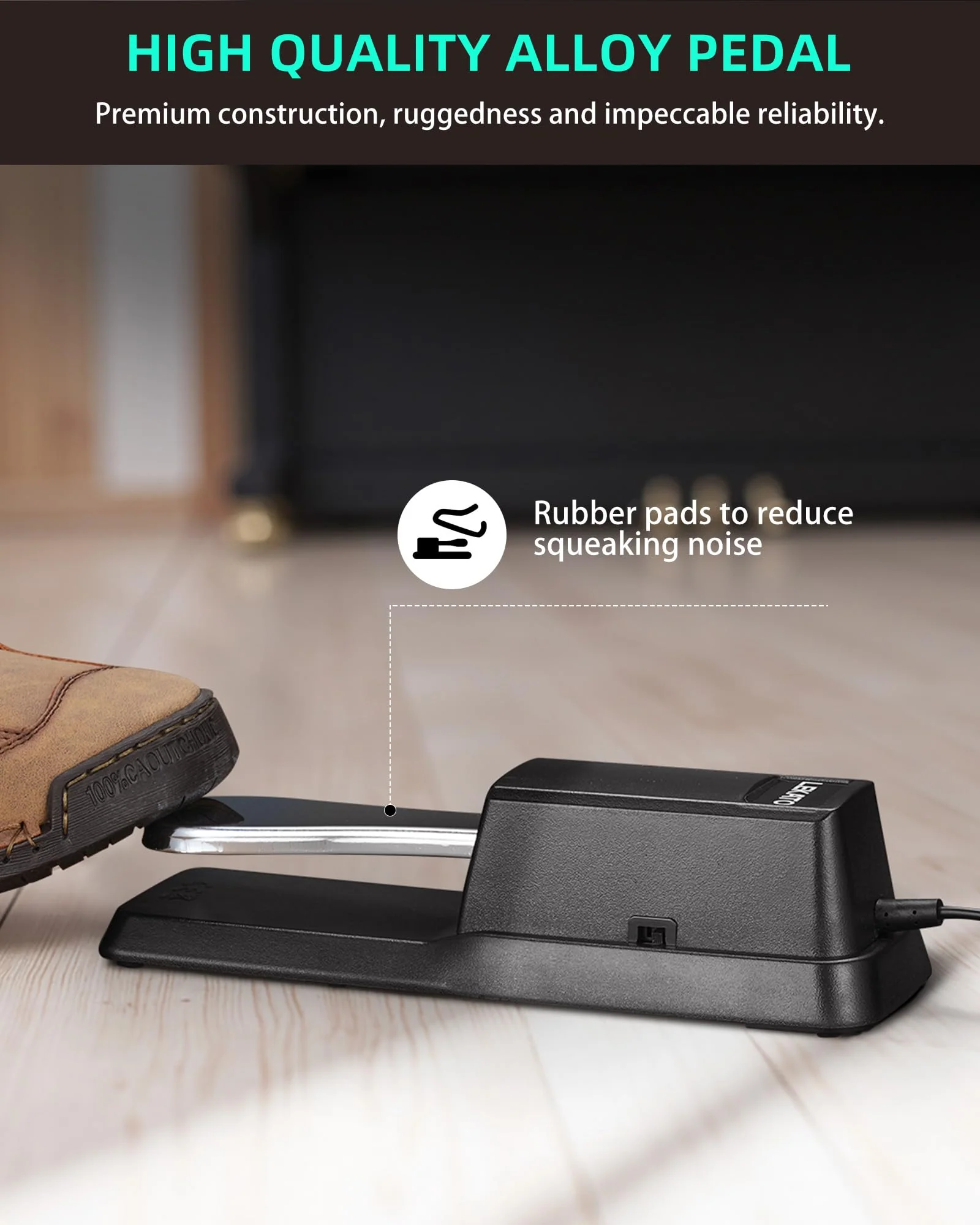 LEKATO Universal Sustain Pedal for Keyboard with Polarity Switch, 1/4'' 6.35mm TS Plug with 1/8" 3.5mm TRS Adapter, Fit for Digital Piano Electric Keyboards Midi Synthesizer 6.35MM Plug & 3.5MM Adpater - Image 3