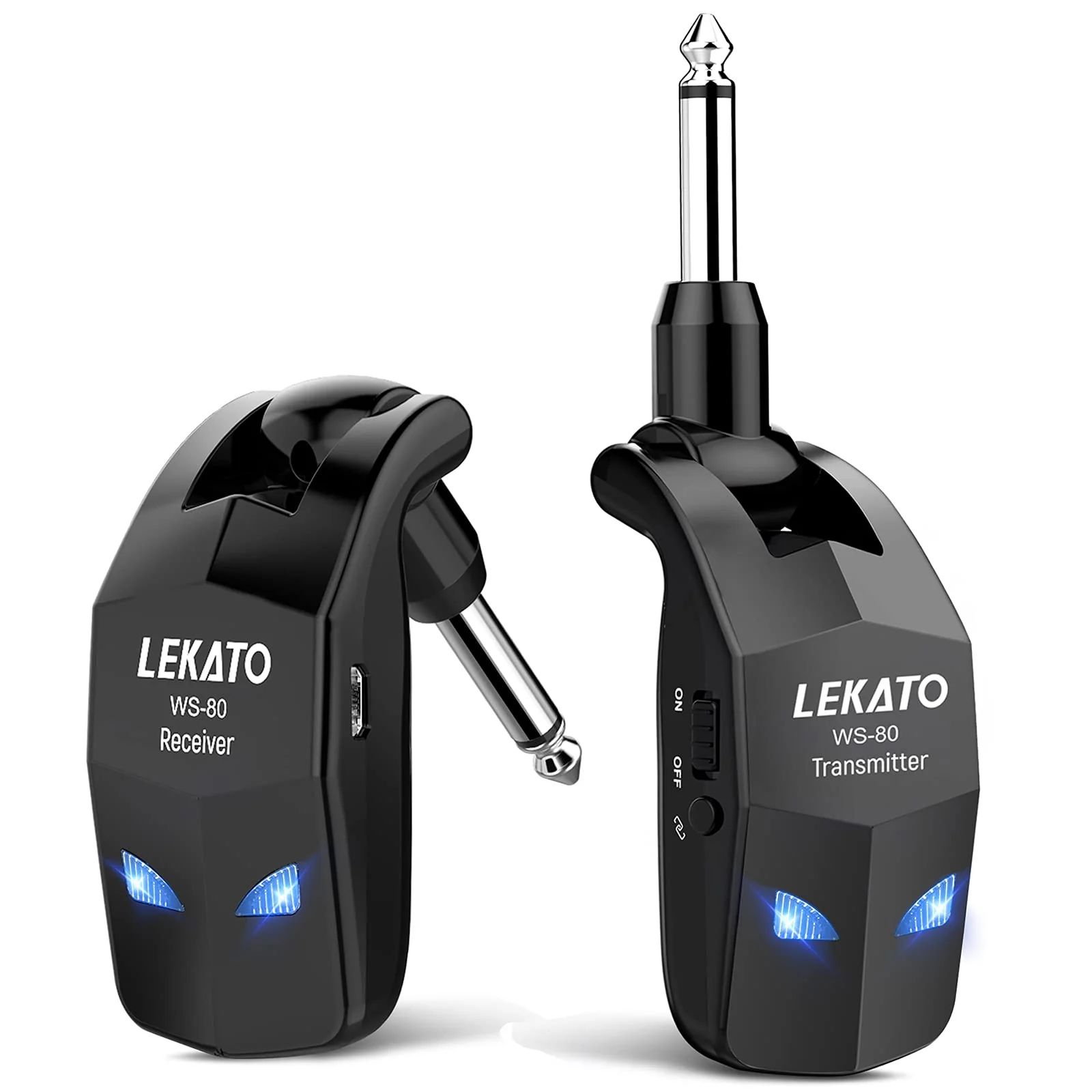 LEKATO Wireless Guitar System 2.4GHz Audio Guitar Transmitter Receiver with 4 Channels Rechargeable Guitar Wireless System for Guitar Bass Electric Instruments Practise/Performance(WS-80) - Image 8