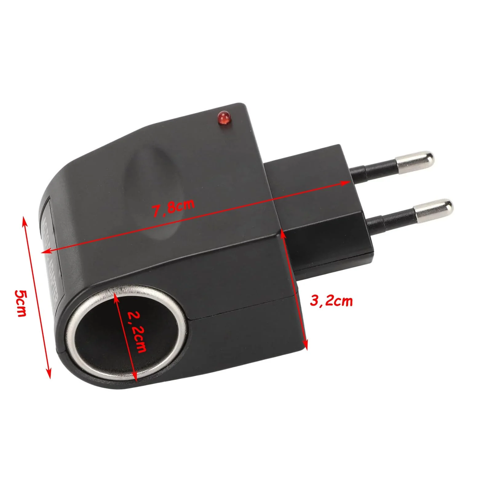 Leloco 110-240V to 12V Adapter Cigarette Lighter Socket, AC to DC Voltage Converter with EU Plug, Voltage Converter Power Supply Socket Charger Adapter - Image 3