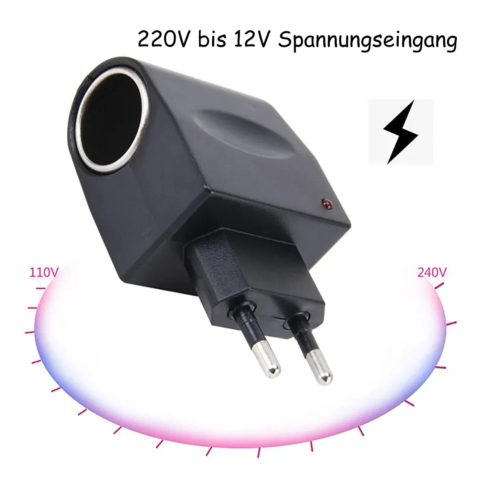 Leloco 110-240V to 12V Adapter Cigarette Lighter Socket, AC to DC Voltage Converter with EU Plug, Voltage Converter Power Supply Socket Charger Adapter - Image 5