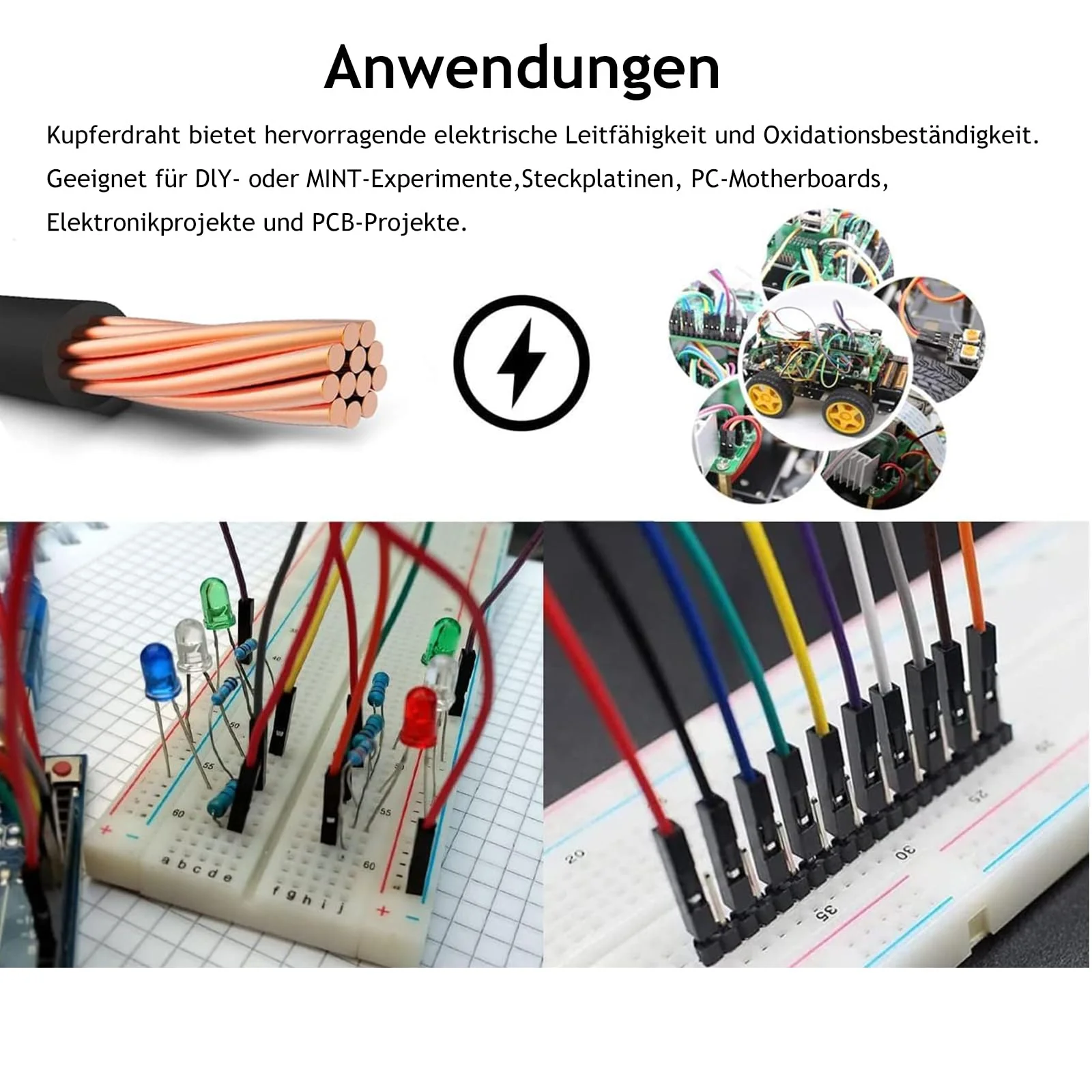 Leloco Dupont Jumper Cable Set 160 Pieces, Female-Female, Cable Jumper Jumpers 28AWG 10/20/30/40 cm, Multicoloured Jumper Wire with Dupont Connector for Arduino, Raspberry Pi & Electronics Projects BB - Image 5