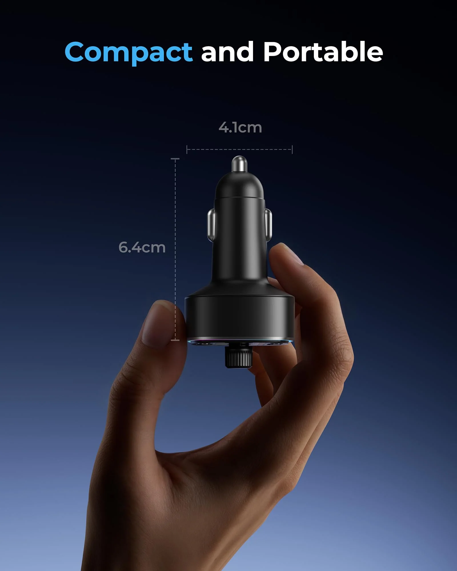 LENCENT Bluetooth 5.4 Car Adapter FM Transmitter 54W Fast Charging, Dual Mics, HiFi Bass Sound, 2 Modes LED Backlit, Cigarette Lighter Adapter Hands-Free Calling Radio, Support USB Drive - Image 10