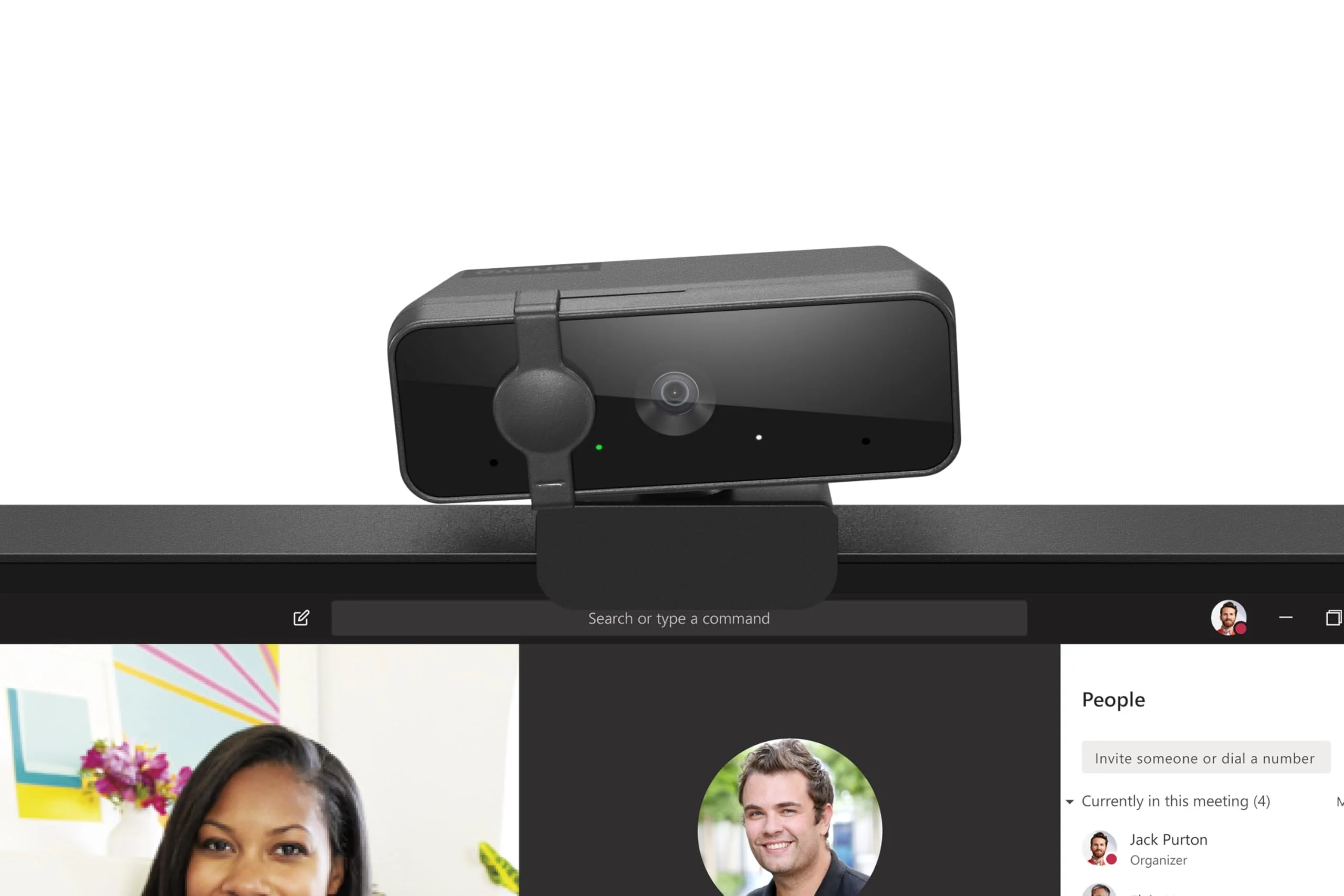 Lenovo HD 1080p Webcam (300 FHD)- Black w/ 95° Wide Angle, 360° Rotation Pan & Tilt, Dual Microphones, Privacy Shutter 300 FHD - Image 6