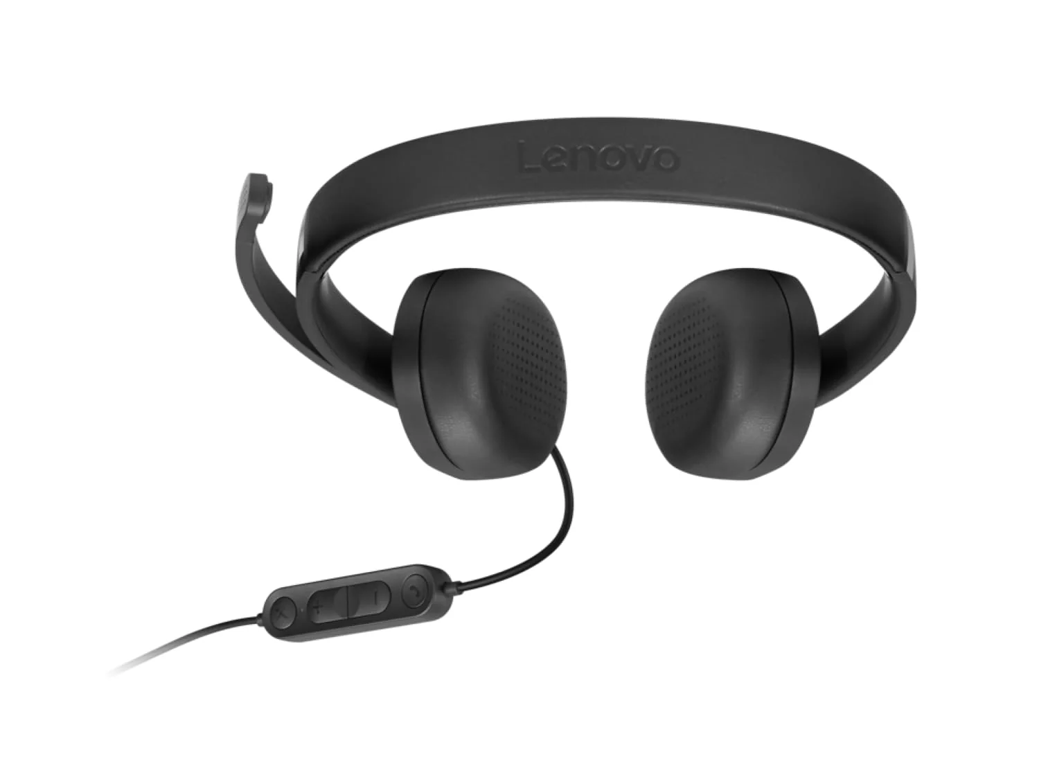 Lenovo USB-A Wired Stereo Headset for PC/Laptop, AI Noise Canceling via APP, 140g Lightweight, Replaceable Earcups, Double-Sided Boom Mic, in-line Controls with Mute for Call. Work with Teams/Zoom - Image 4