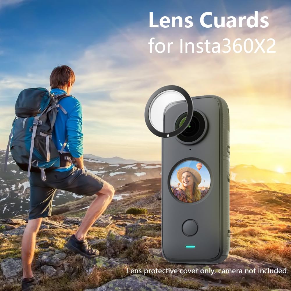 Lens Guard for Insta360 one X2, Lens Protector Removable PC Protective Lens Cover for Insta 360 one X2 Accessories(2 sets - 4 pcs) - Image 2