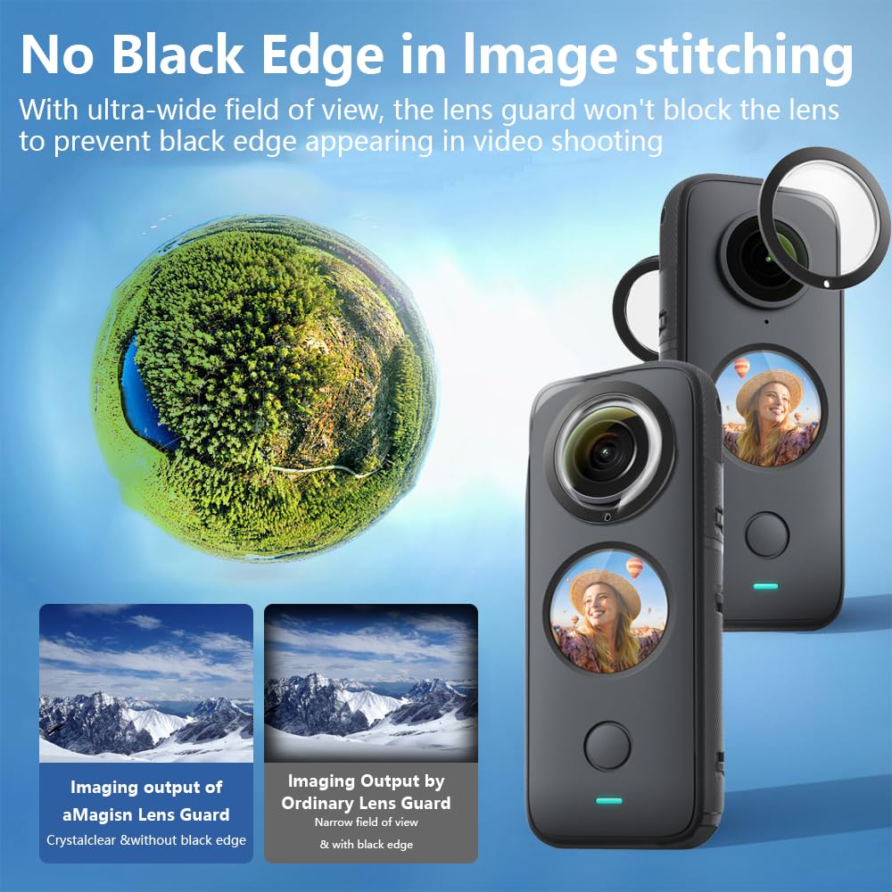Lens Guard for Insta360 one X2, Lens Protector Removable PC Protective Lens Cover for Insta 360 one X2 Accessories(2 sets - 4 pcs) - Image 3