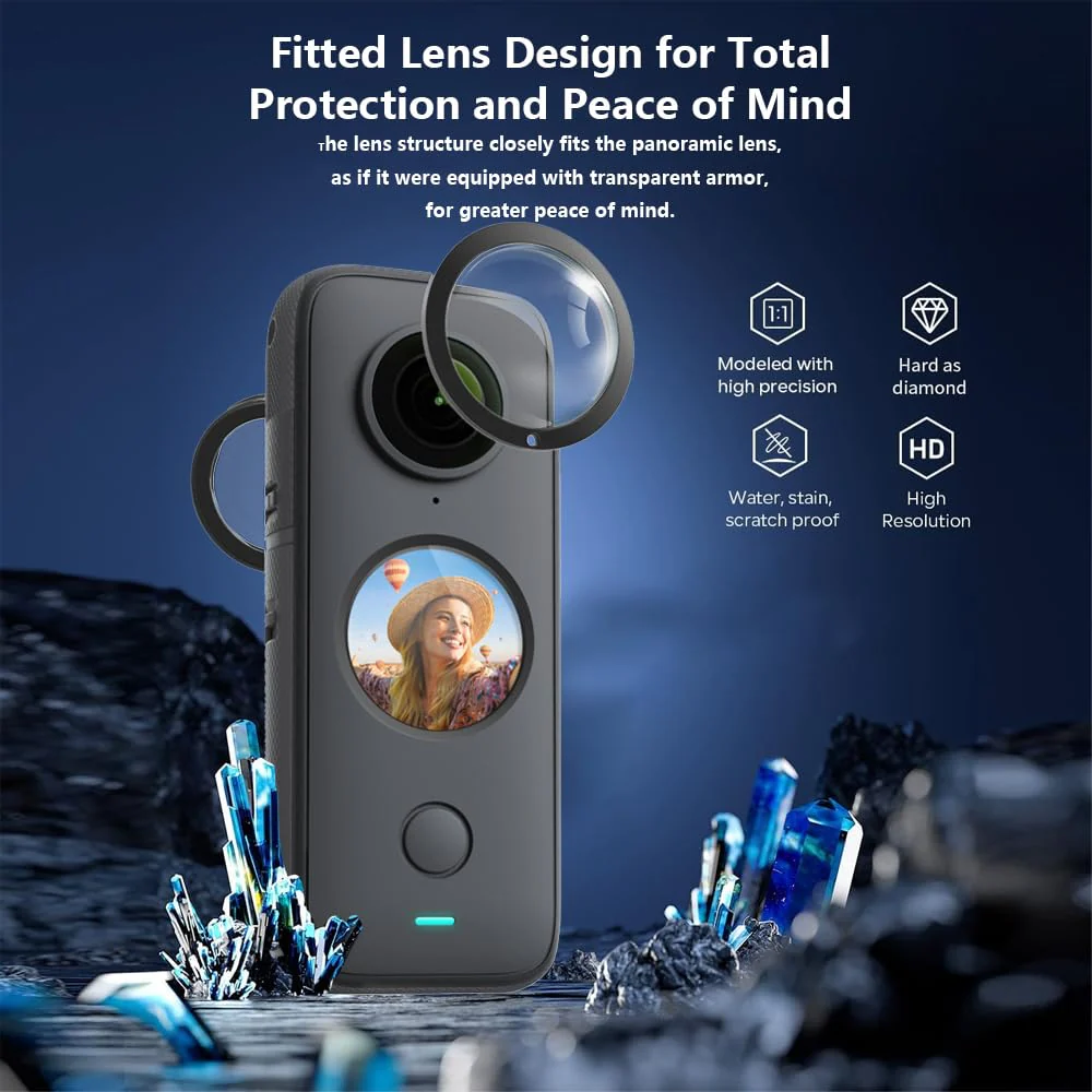 Lens Guard for Insta360 one X2, Lens Protector Removable PC Protective Lens Cover for Insta 360 one X2 Accessories(2 sets - 4 pcs) - Image 4