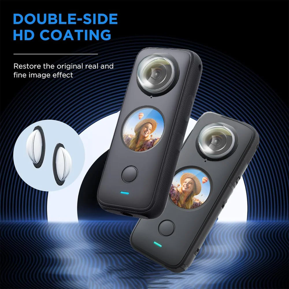 Lens Guard for Insta360 one X2, Lens Protector Removable PC Protective Lens Cover for Insta 360 one X2 Accessories(2 sets - 4 pcs) - Image 5