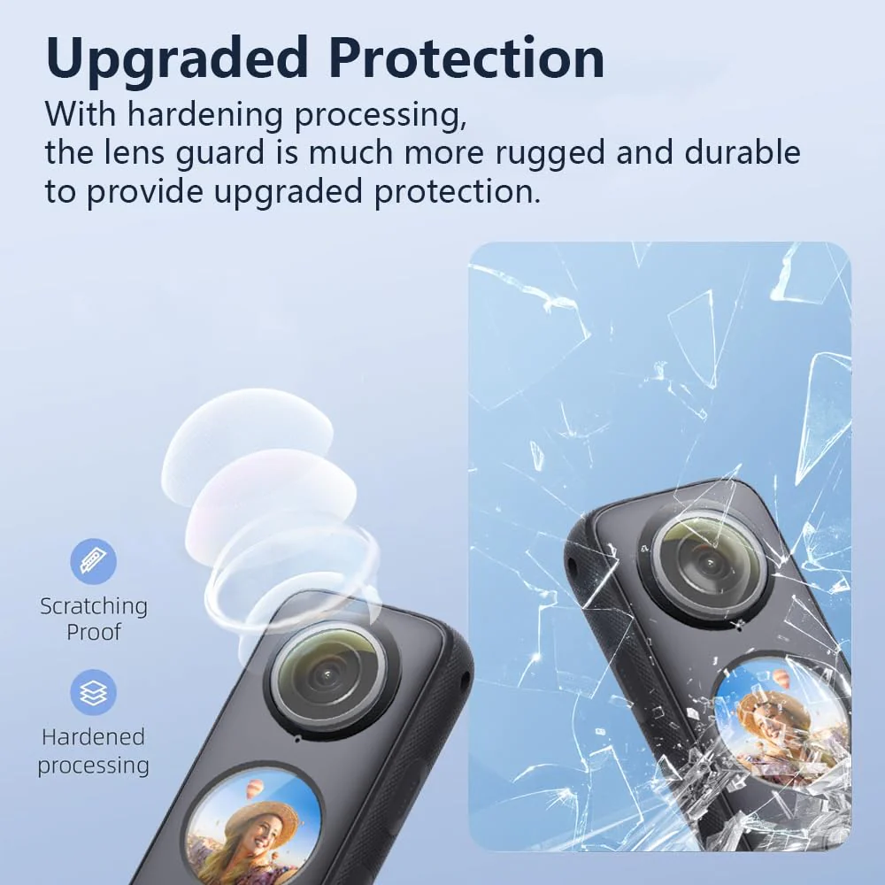 Lens Guard for Insta360 one X2, Lens Protector Removable PC Protective Lens Cover for Insta 360 one X2 Accessories(2 sets - 4 pcs) - Image 6
