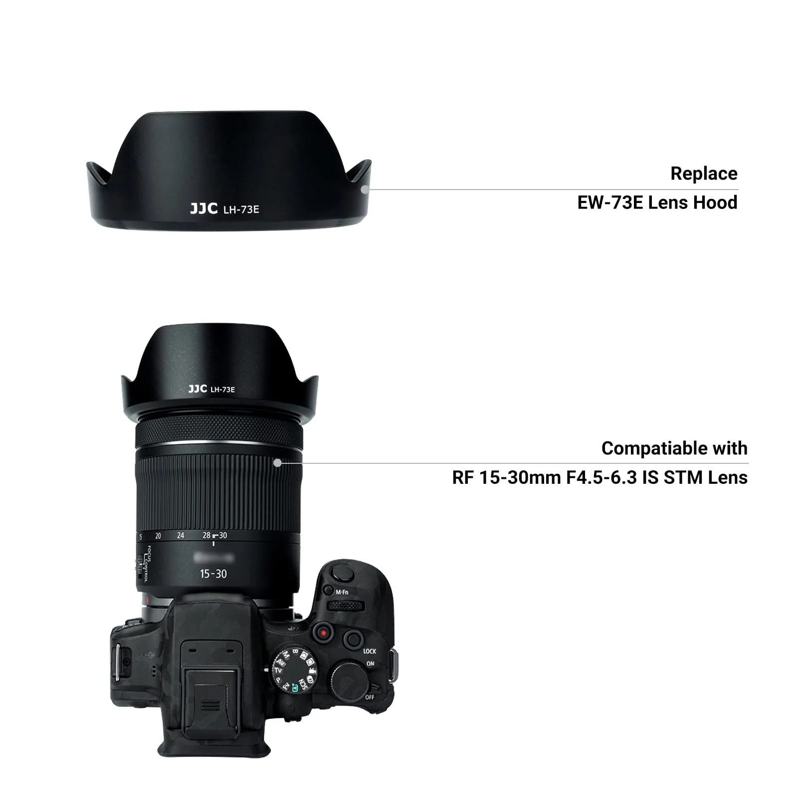 Lens Hood for Canon RF 15-30mm F4.5-6.3 is STM Lens on EOS R6 Mark II EOS R Series Camera, Reversible Lens Shade Replace Canon EW-73E Lens Hood, Compatible with 67mm Filters and 67mm Lens Cap Replace Can.EW-73E - Image 3