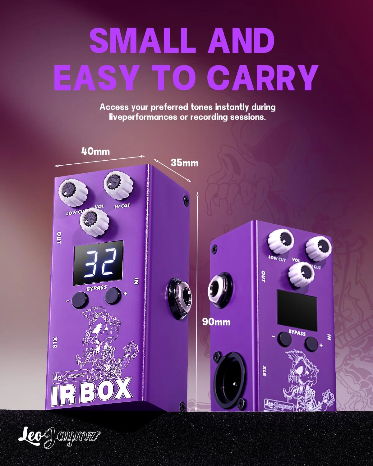 Leo Jaymz Guitar/Bass Effects Pedal Amplifier Simulation with 32 Presets and Advanced EQ, IR Cab Simulator - Image 4