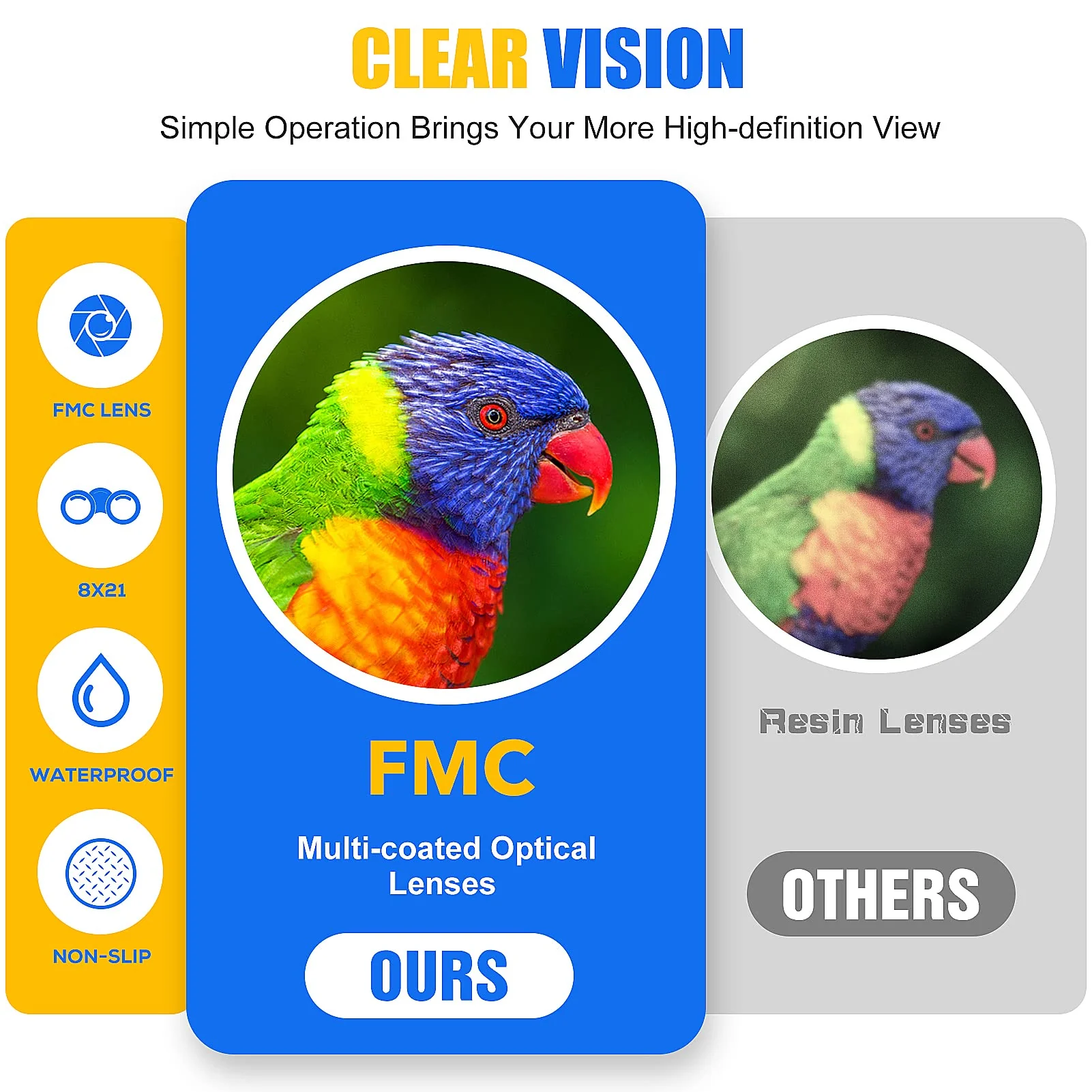LET'S GO! Binocular for Kids, Compact High Resolution Shockproof Binoculars Red - Image 5