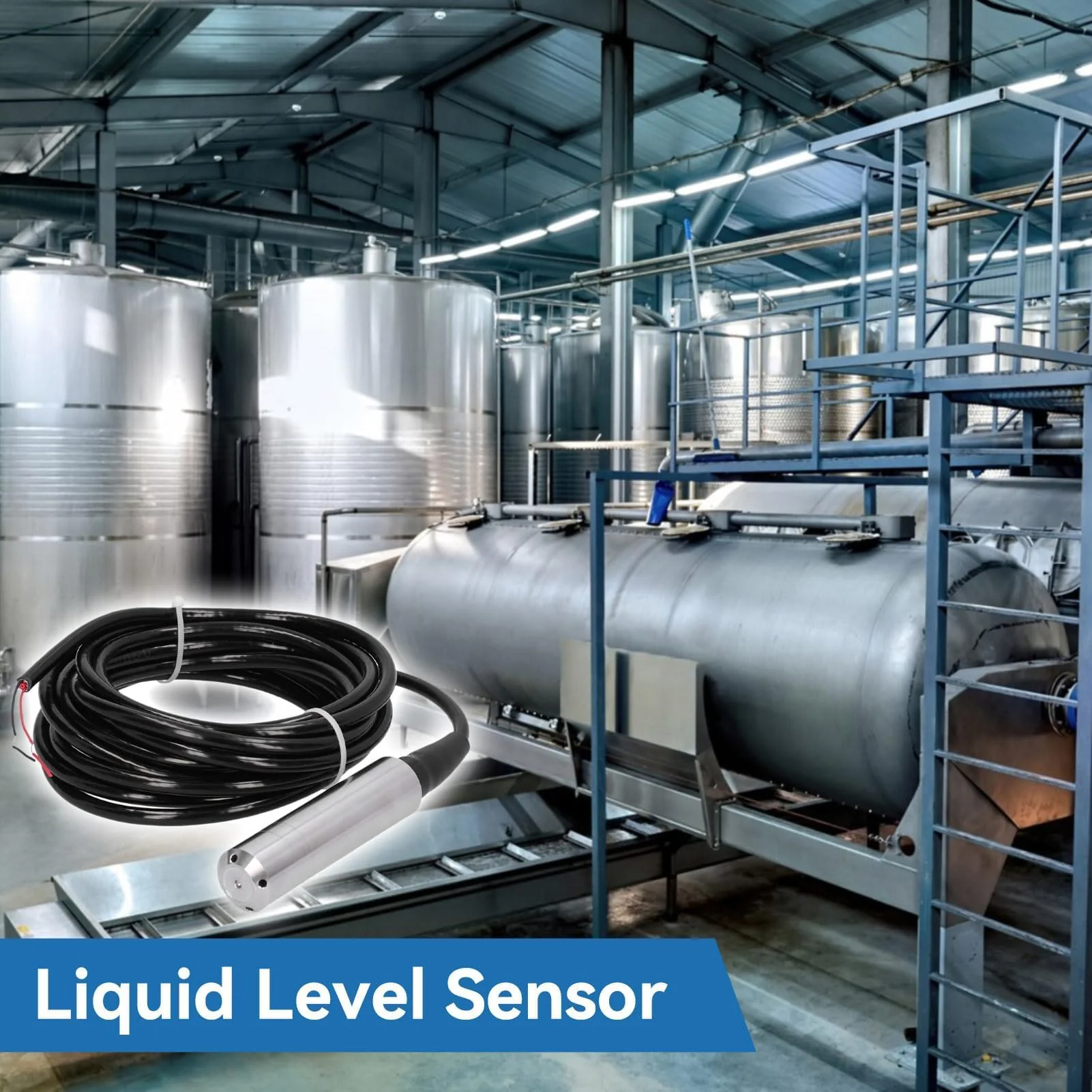Level Indicator Cistern, Water Level Indicator Cistern, 0-10 m Water Level Sensor, Level Detector Made of Stainless Steel 304 Transmitter, Submersible Level Measurement for Fuel Water Indicator - Image 4