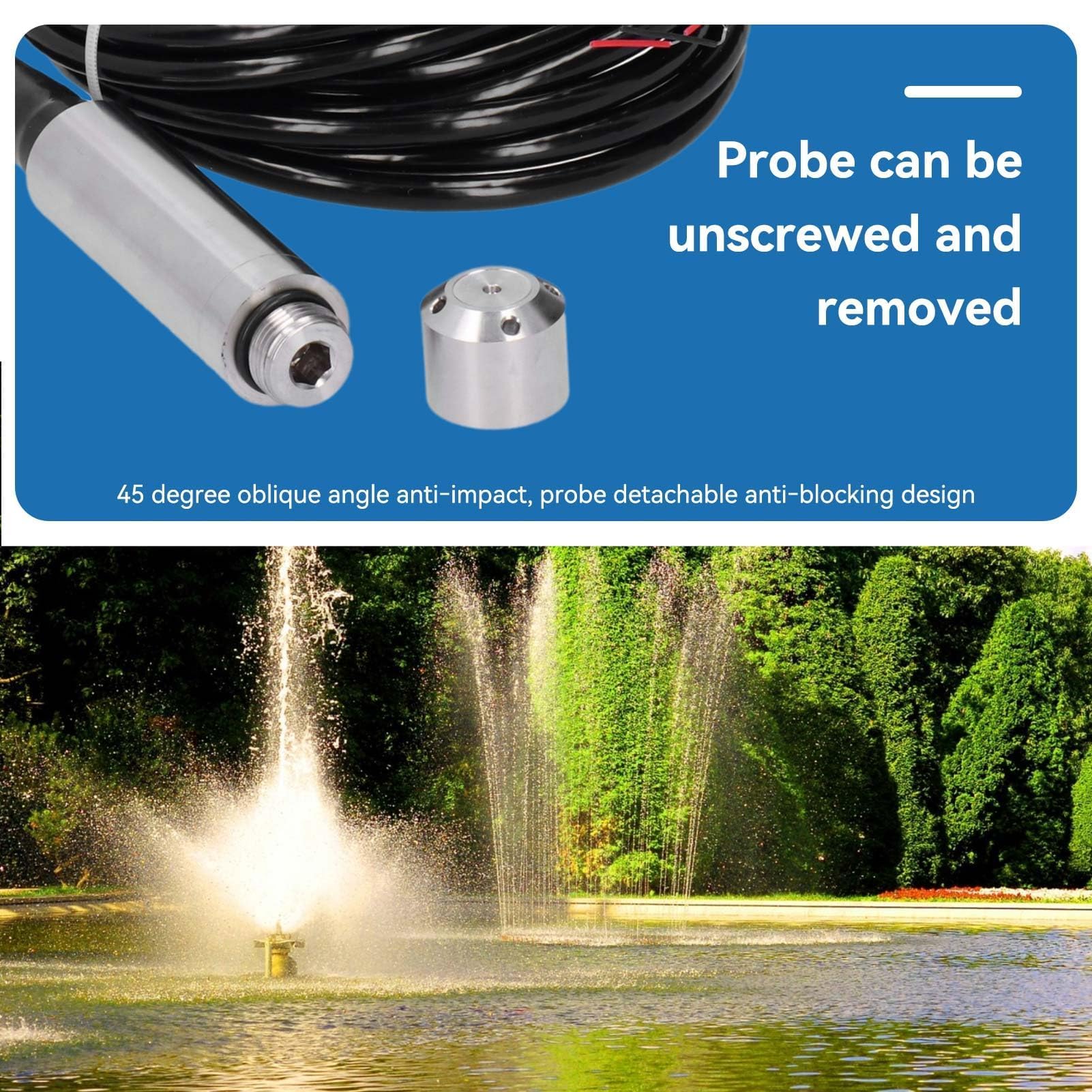 Level Indicator Cistern, Water Level Indicator Cistern, 0-10 m Water Level Sensor, Level Detector Made of Stainless Steel 304 Transmitter, Submersible Level Measurement for Fuel Water Indicator - Image 6