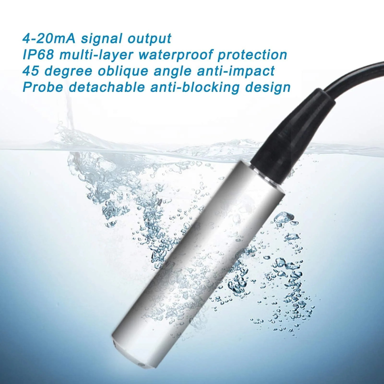 Level Indicator Cistern, Water Level Indicator Cistern, 0-10 m Water Level Sensor, Level Detector Made of Stainless Steel 304 Transmitter, Submersible Level Measurement for Fuel Water Indicator - Image 7