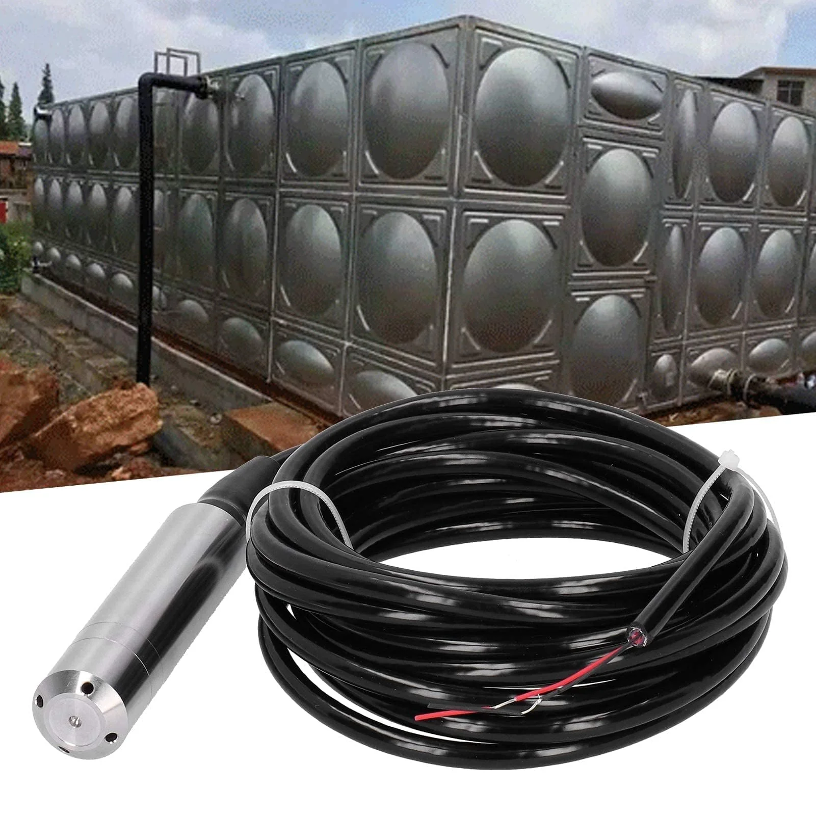 Level Indicator Cistern, Water Level Indicator Cistern, 0-10 m Water Level Sensor, Level Detector Made of Stainless Steel 304 Transmitter, Submersible Level Measurement for Fuel Water Indicator - Image 9