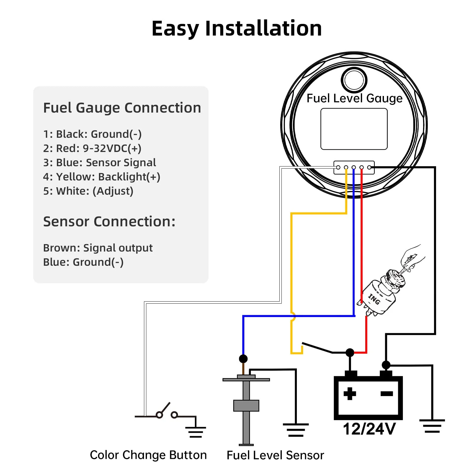 Level Sensor 175 mm, 0-190 Ohm Fuel Gas Sensor, Stainless Steel Fuel Sending Unit, Water Level Indicator Sensor for Boats, 5-Hole Fuel and Water Indicator 0-190 ohms 175mm - Image 7