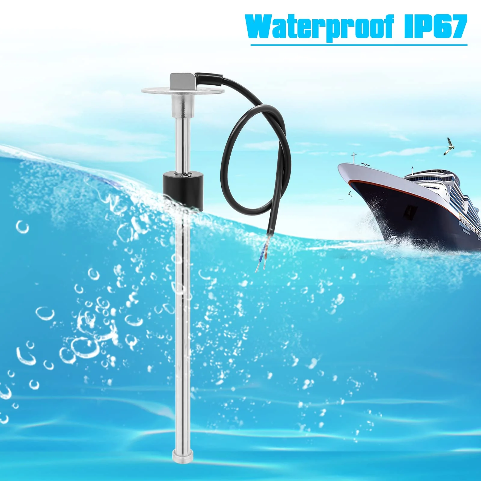 Level Sensor 175 mm, 0-190 Ohm Fuel Gas Sensor, Stainless Steel Fuel Sending Unit, Water Level Indicator Sensor for Boats, 5-Hole Fuel and Water Indicator 0-190 ohms 175mm - Image 8