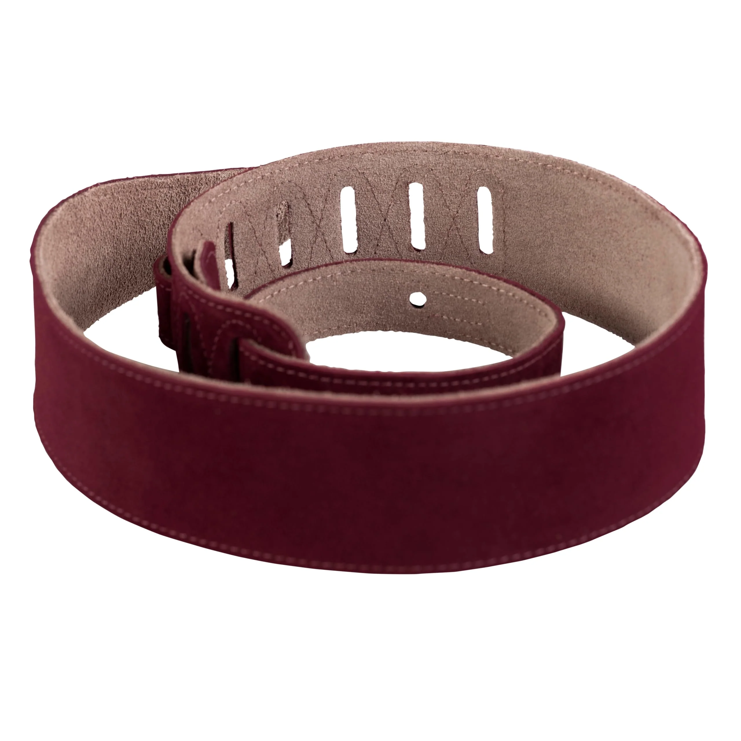 Levy's Leathers 2 1/2" Suede Leather Strap,Burgundy Burgundy Standard - Image 4