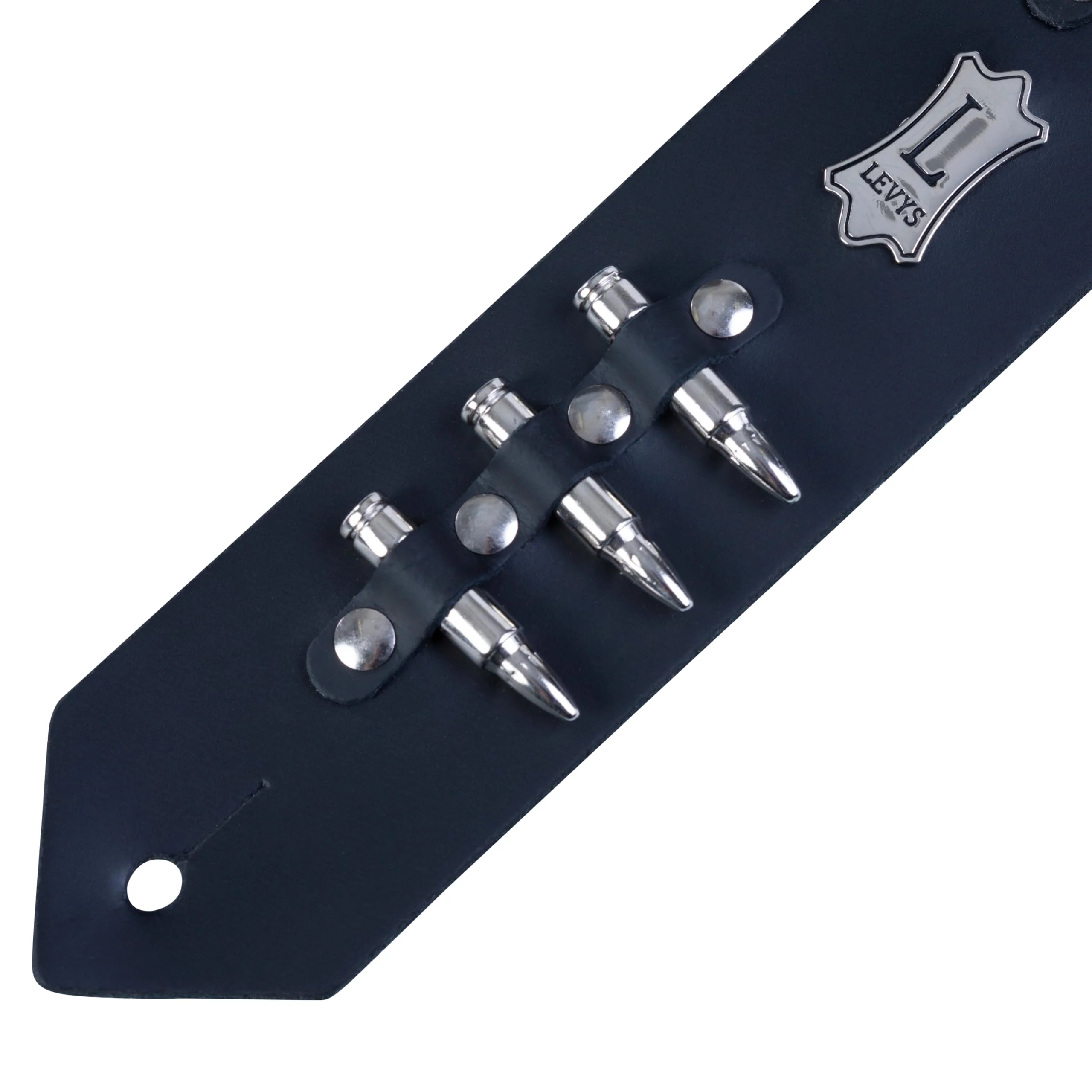 Levy's Leathers 2" Carving Leather Guitar Strap with Bullets,Black 6.3 inches x 7.8 inches x 3.25 inches Black - Image 3
