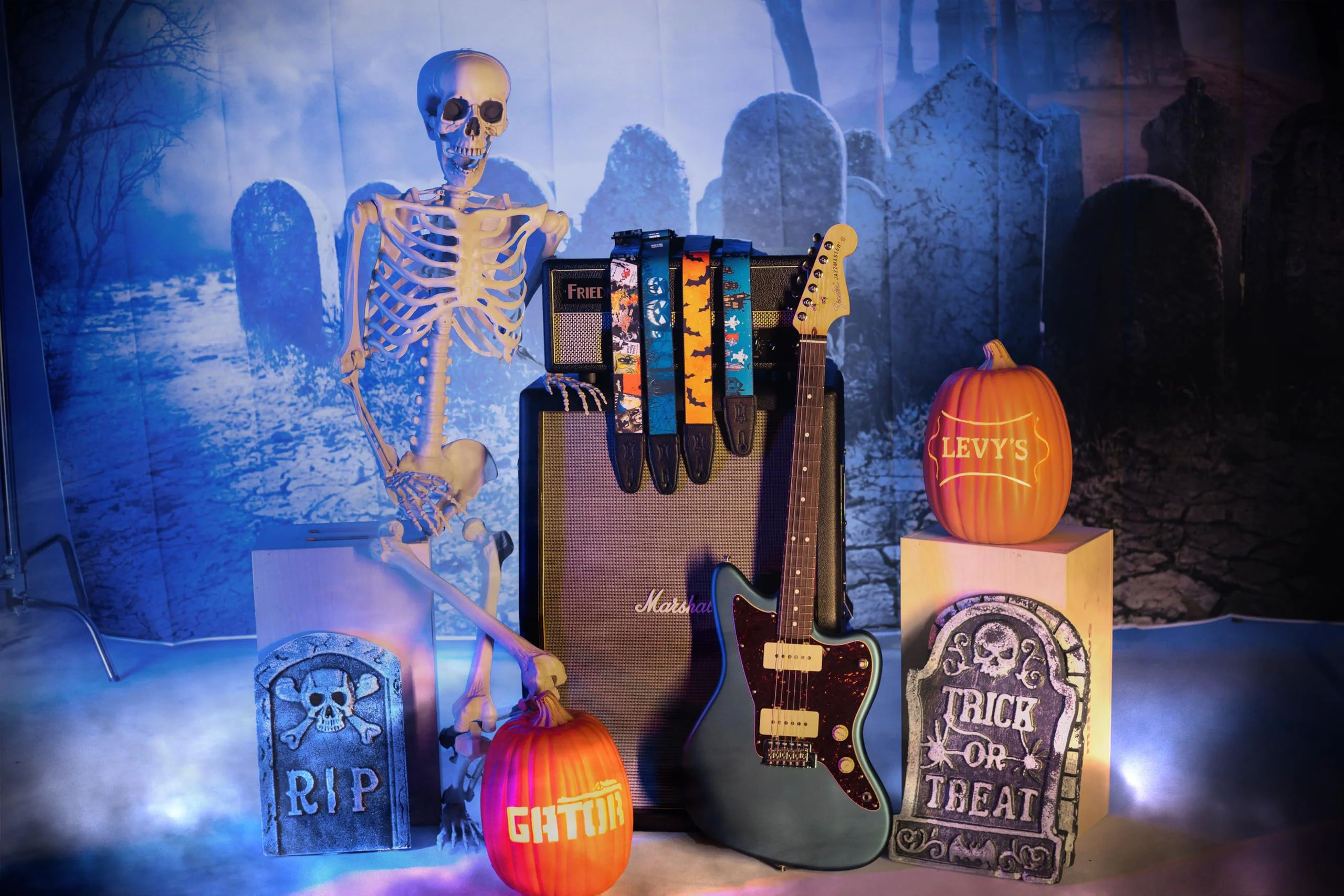 Levy's Leathers 2" Halloween Series Polyester Guitar Strap with Tri-Glide Adjustment; Horror Classics (MP2H-001) - Image 5