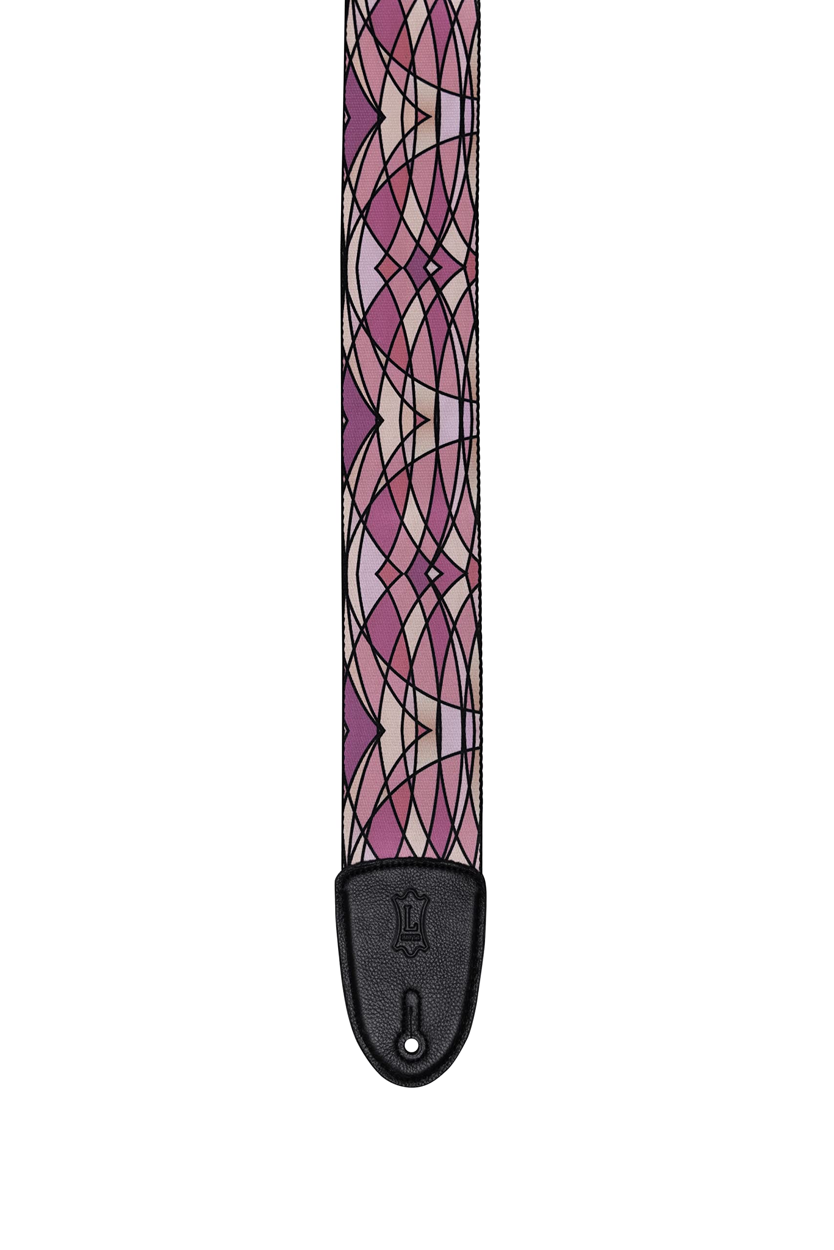 Levy's Leathers 3" Stained Glass Guitar Strap with Pink Colorway Design; (MP3SG-006) - Image 2