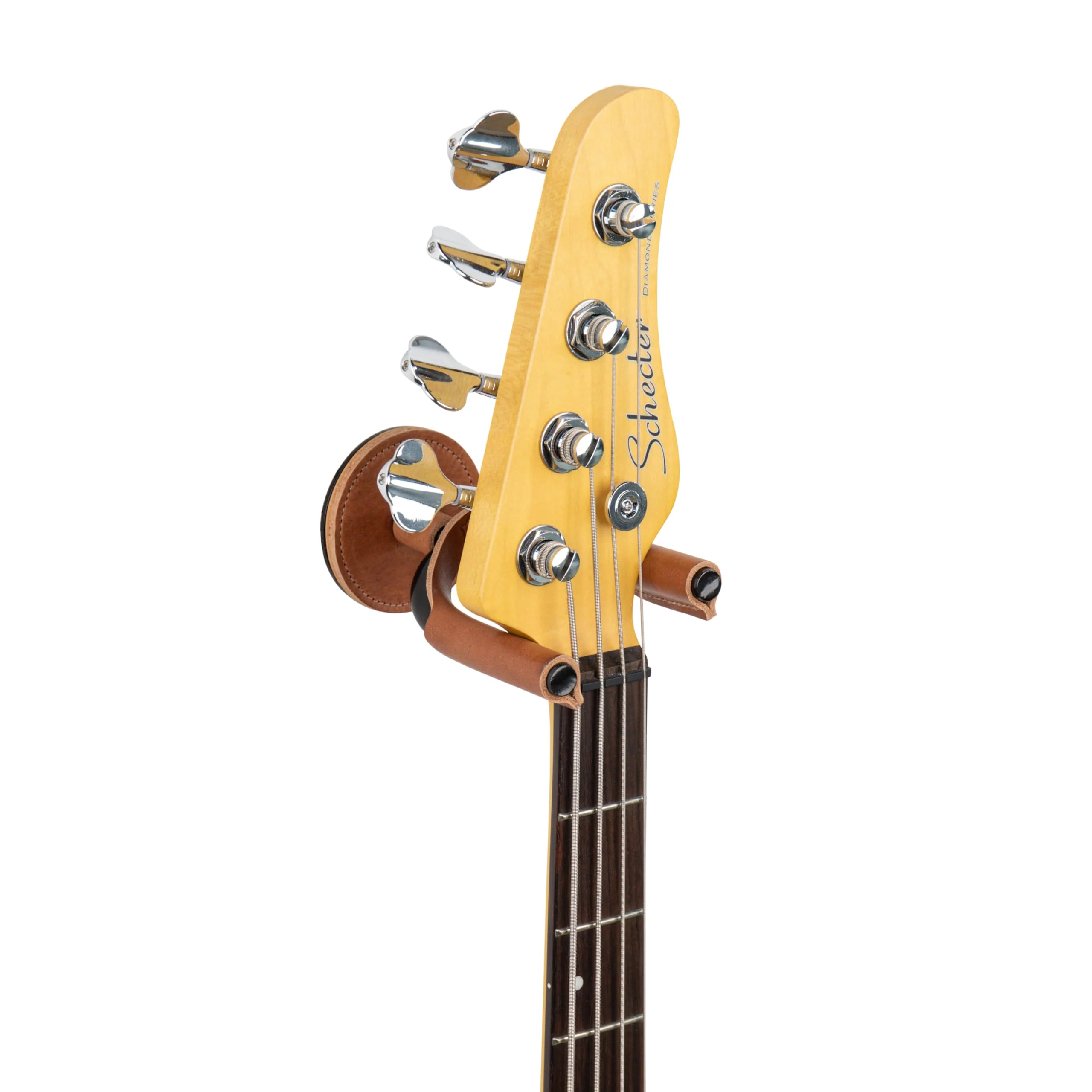 Levy's Leathers Forged Steel Guitar Hanger; Black Metal with Tan Veg-Tan Leather Yoke Wraps (LVY-FGHNGR-BKTN) Black Steel Tan Leather - Image 8