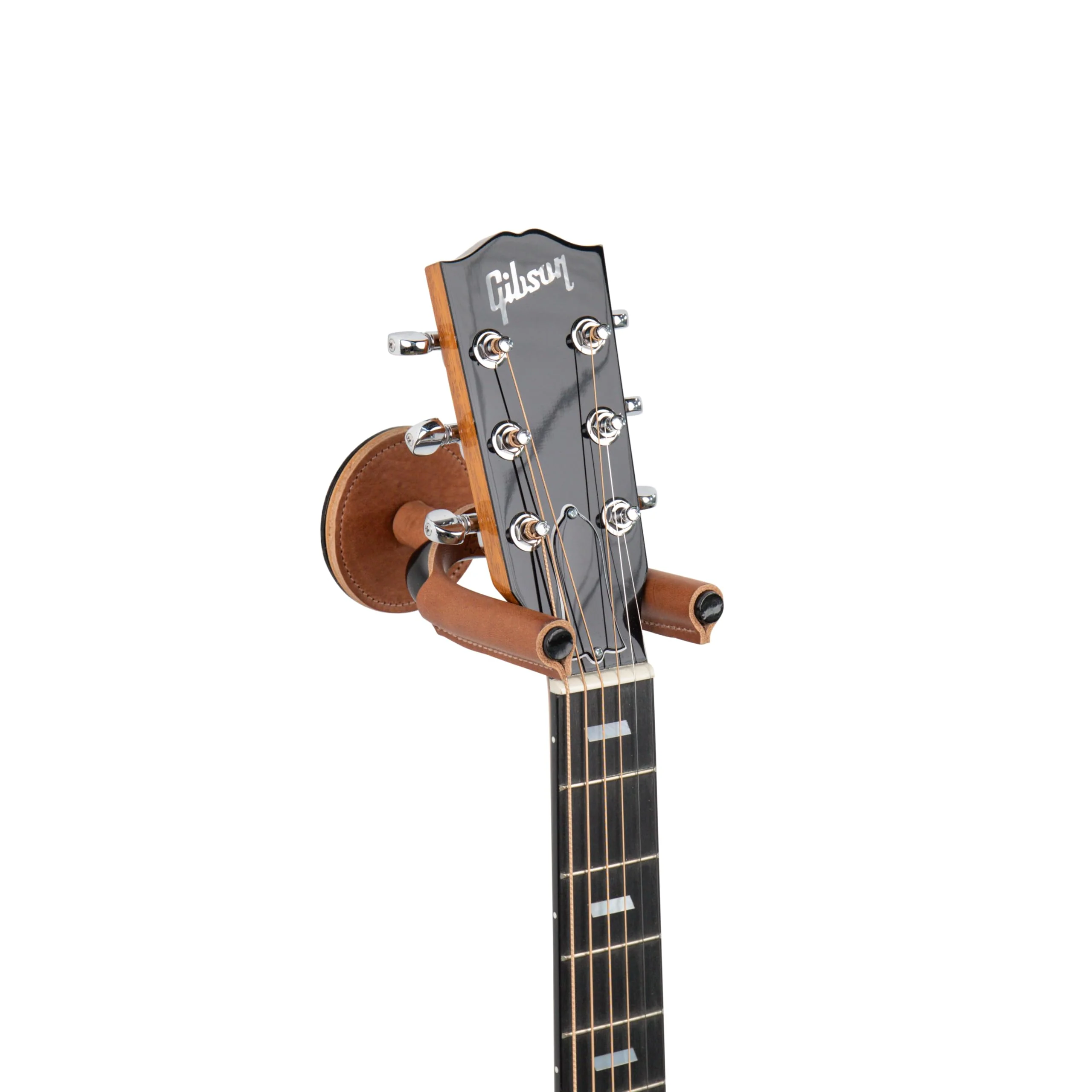 Levy's Leathers Forged Steel Guitar Hanger; Black Metal with Tan Veg-Tan Leather Yoke Wraps (LVY-FGHNGR-BKTN) Black Steel Tan Leather - Image 9