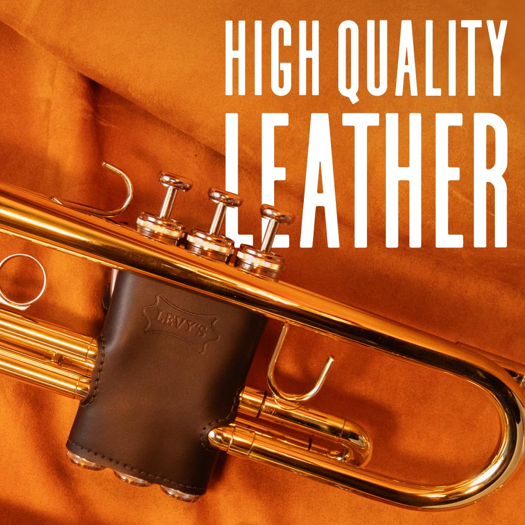 Levy's Leathers Genuine Leather Valve Guard for Trumpet; Black (LVG1-BLK) - Image 4