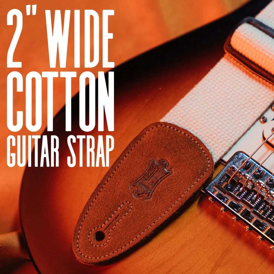Levy's Leathers MC8-TAN 2" cotton guitar strap with suede ends and tri-glide adjustment. Adjustable to 58"; Tan 0 - Image 2