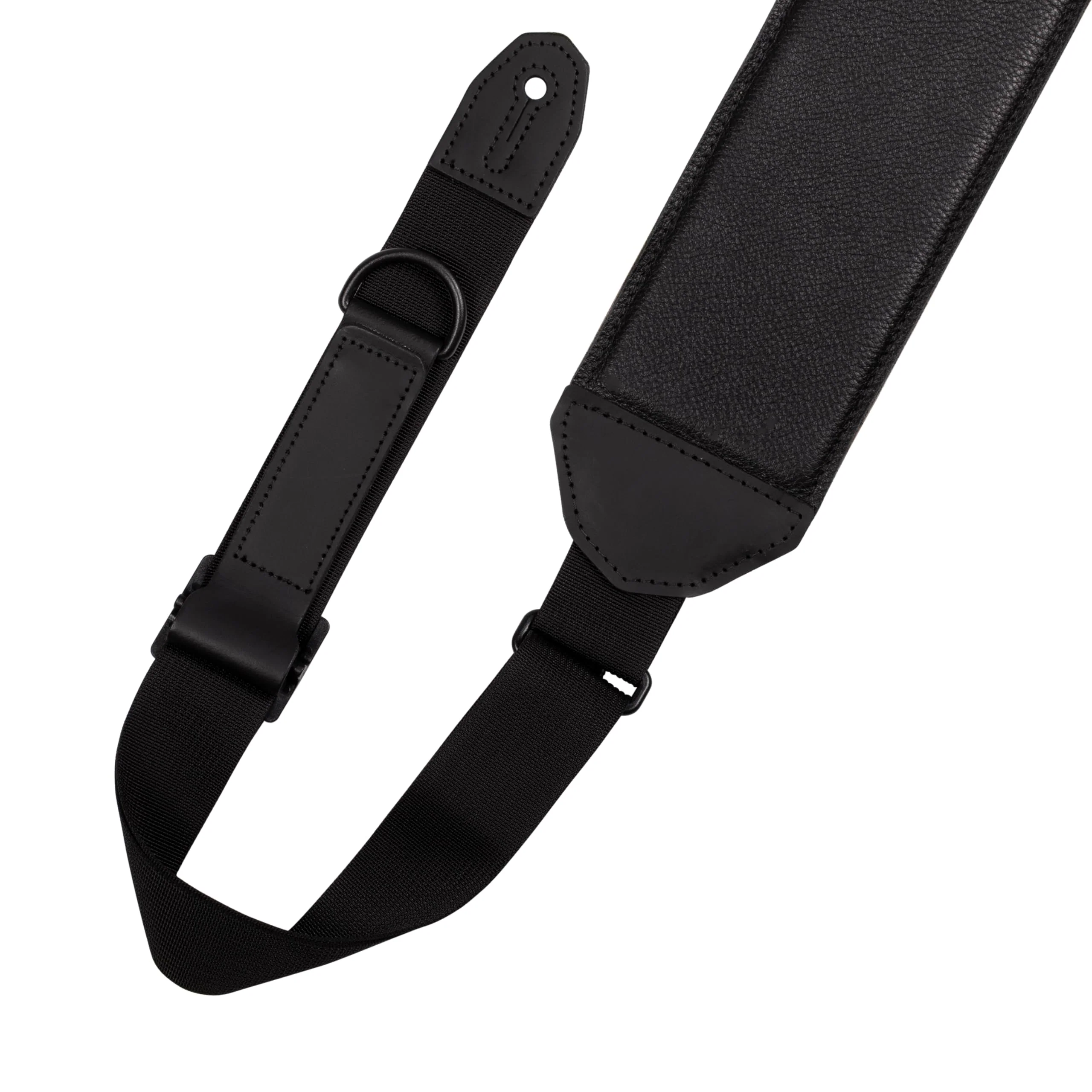 Levy's Leathers Right Height™ 3.5” Wide Garment Leather Padded Bass Guitar Strap in Black (MRH4GF-BLK) Suede / Garment Leather Black - 3.5" - Image 2
